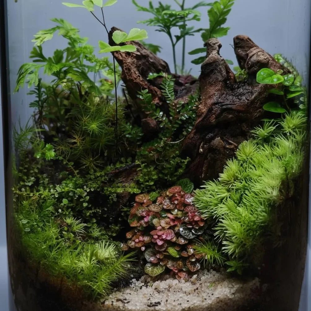 emours Madera flotante para acuario (8-12 pulgadas), 2 piezas de ramas Mopani naturales, varios tamaños | Ramas naturales estilo Mopani, bajo tanino y bordes lisos, se hunden más rápido después de remojar, atar el musgo fácilmente