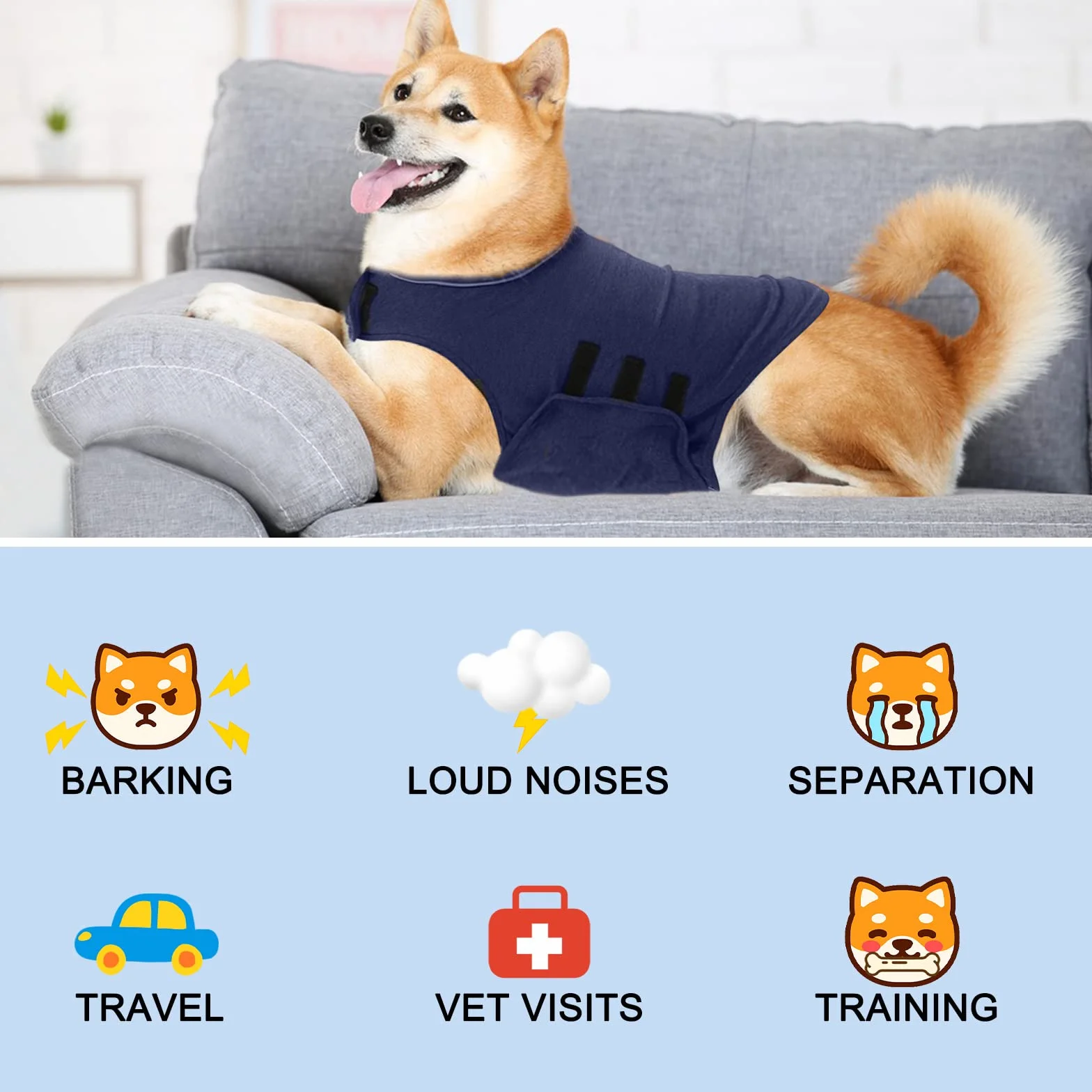 Gojiny Chaqueta calmante para perros para aliviar la ansiedad y el estrés