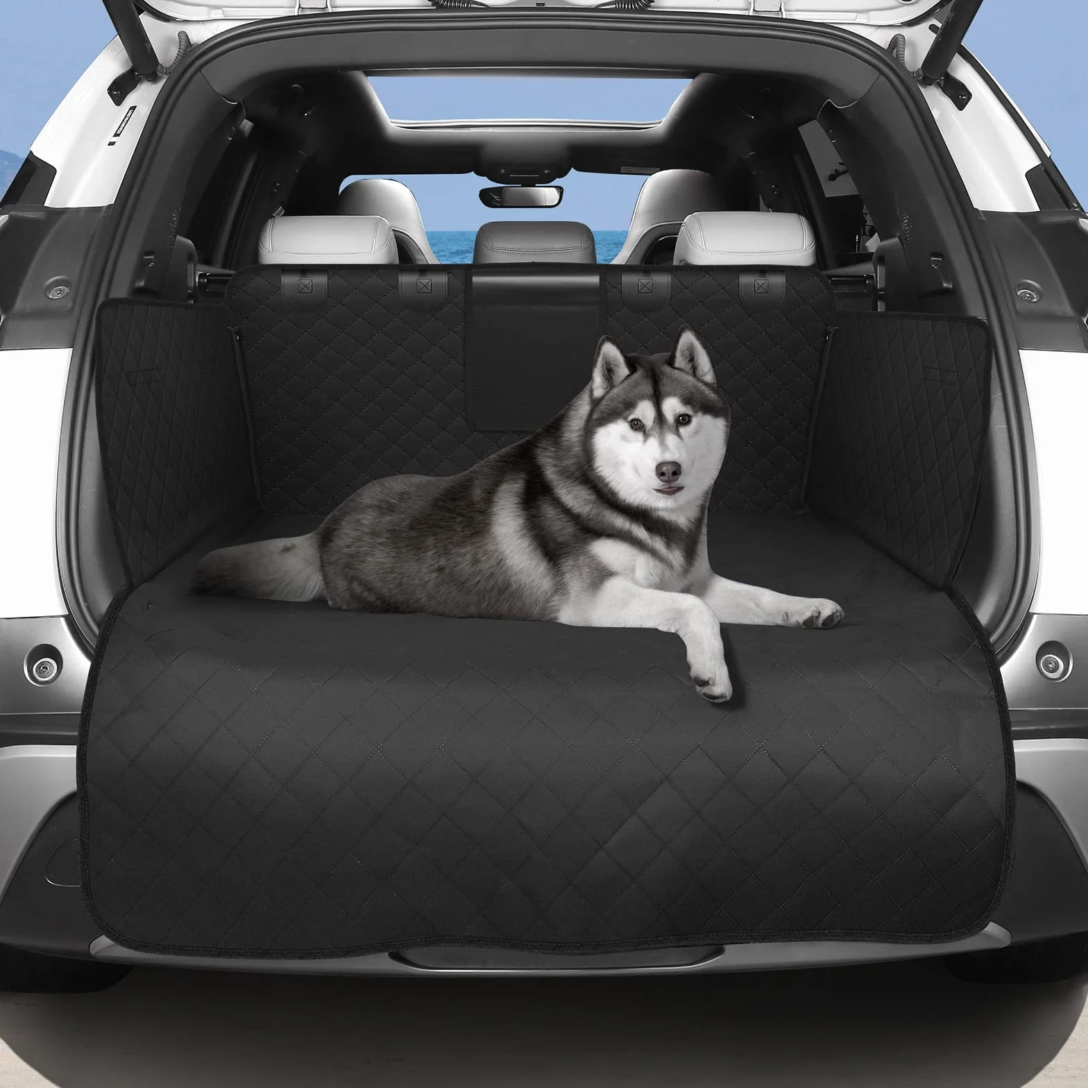Protector de Maletero para Perros Universal, Impermeable y Antideslizante, Funda Coche para Mascotas de 185x105 cm, Adecuado para Coches Pequeños, SUV y Camionetas