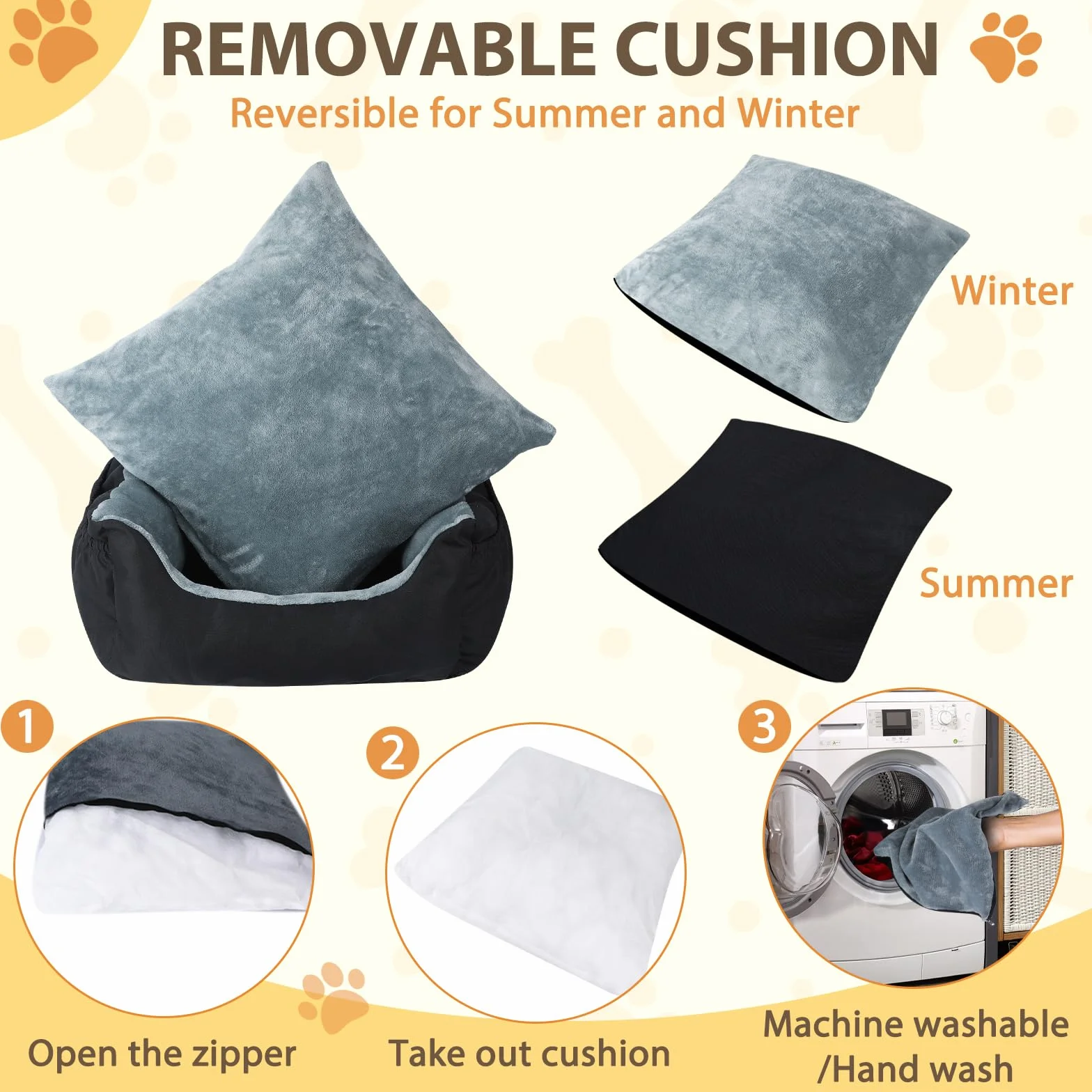 Lannvan Asiento Perro Coche Pequeño, Cama Perro Coche Suave y Mullida, Asiento Coche Perro Extra Estable con Cojín Desmontable y Lavable, Correa de Seguridad y Bolsillos Laterales para Guardar Cosas