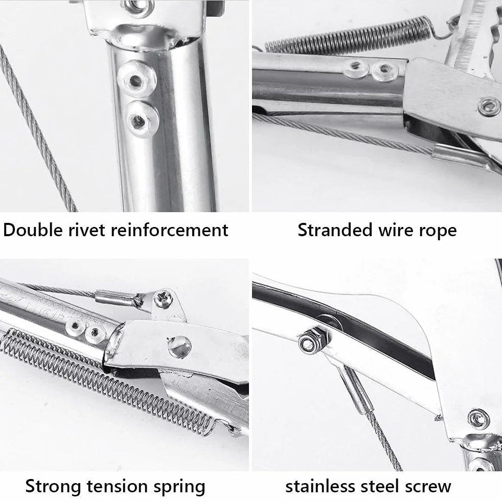 Pinza de pinza para serpientes, amplia mandíbula dentada con cierre automático, plegable, de acero inoxidable, profesional para pinzas de pinza para serpientes, atrapadores y pinzas para serpientes