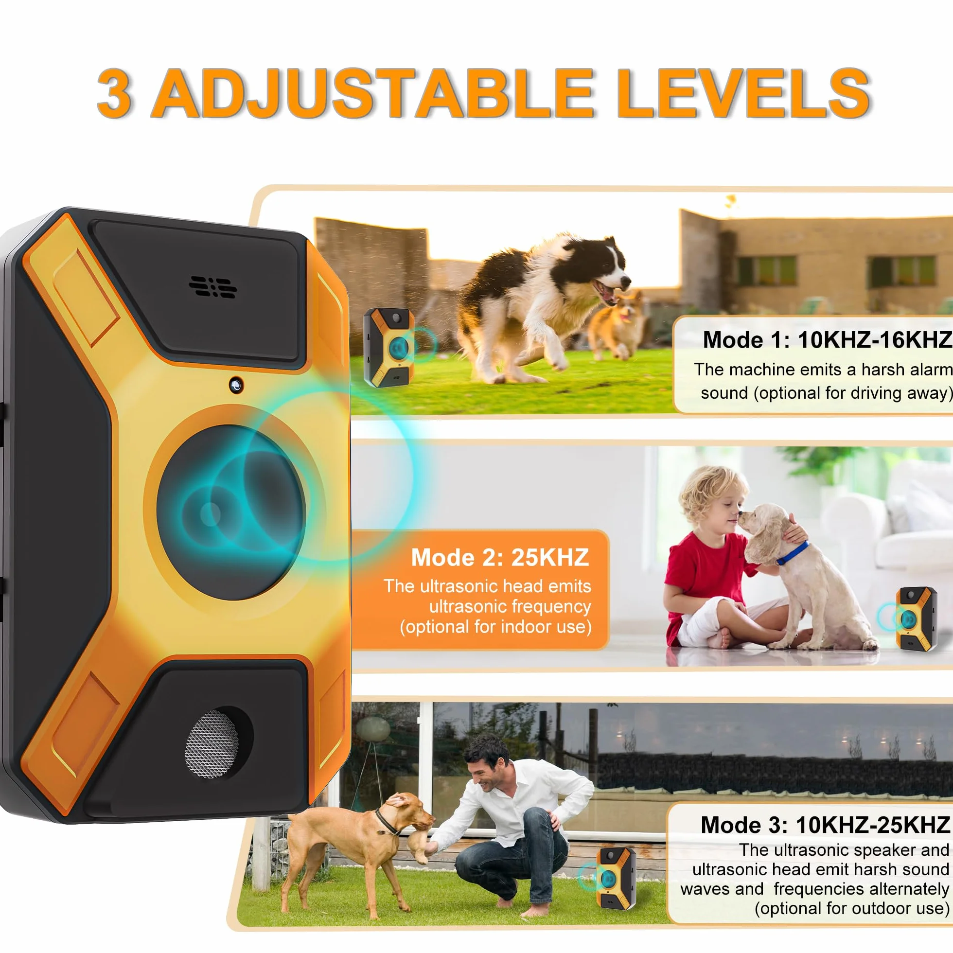 Mejorar antiladridos para perros, antiladridos, antiladridos antiladridos para perros, dispositivo automático antiladridos para perros con 3 modos electroestimulador muscular
