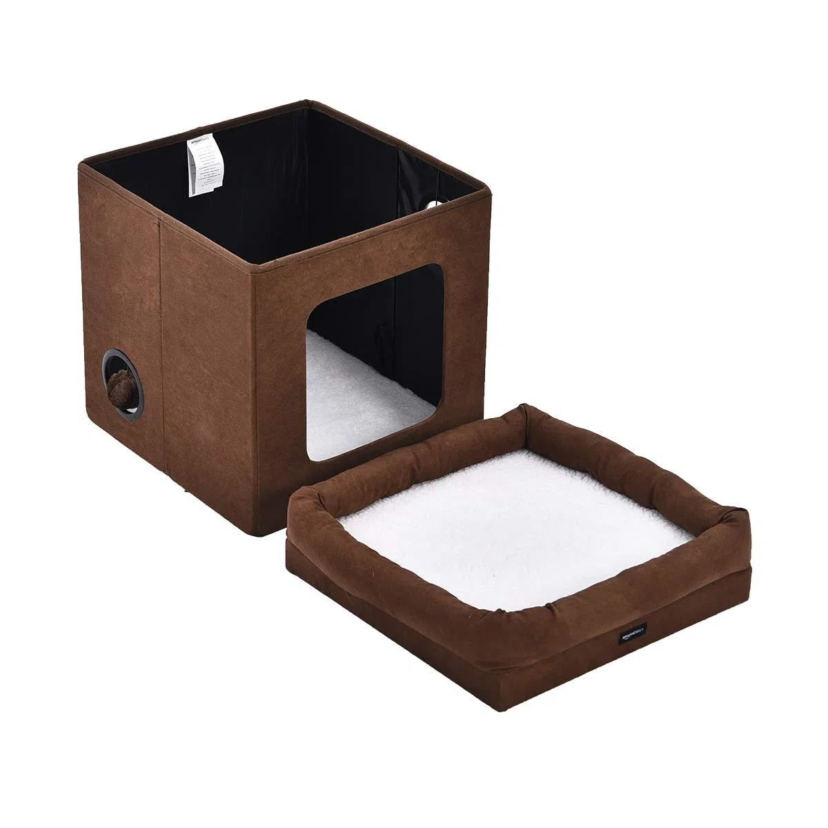 Amazon Basics Casa para gato plegable, Marrón, 38 x 38 x 43 cm