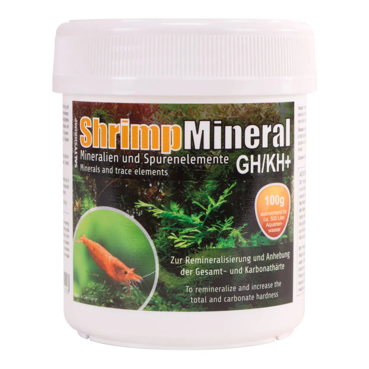 Shrimp Mineral GH/KH+ | 100g - Sal Mineral. Especialmente desarrollada para el Mantenimiento y la cría de gambas. para Agua de Acuario Neutra y remineralización