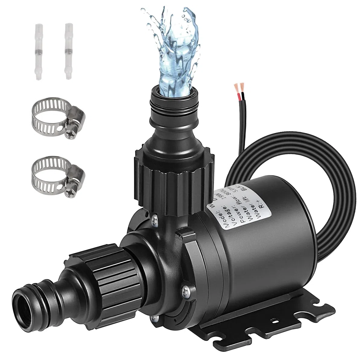 EXLECO Bomba de Agua 12V DC, Mini Bomba de Agua Sumergible sin Escobillas 800L/H 5M Bomba Acuario Pequeña con Bomba de Cerámica Núcleo para Acuario Tanque de Peces Sistema de Circulación