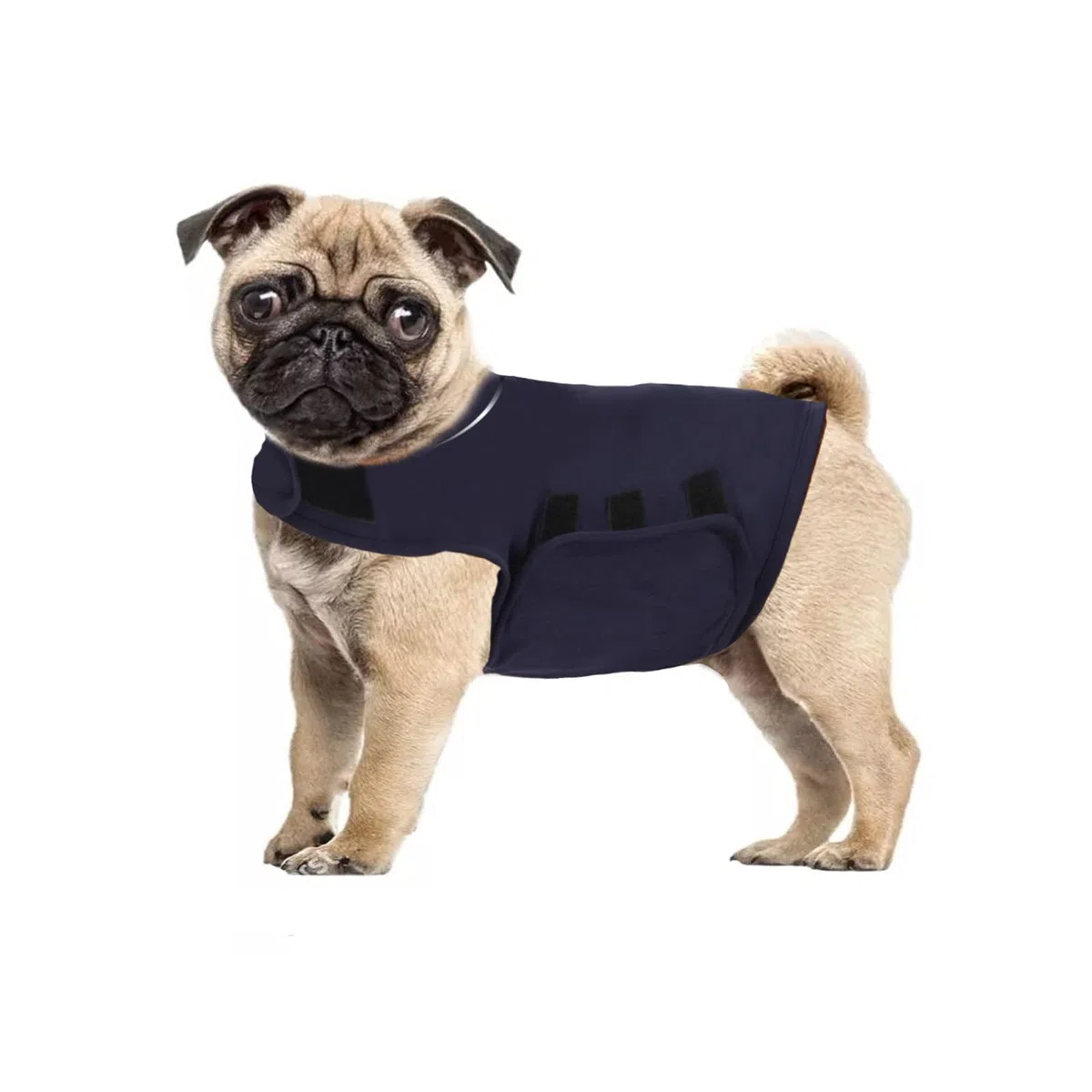 Abrigo de ansiedad para perro, chaqueta para alivio de la ansiedad, utilizado para mantener la comodidad para perros con miedo de los fuegos artificiales/tormenta de trueno. (S,azul marino).