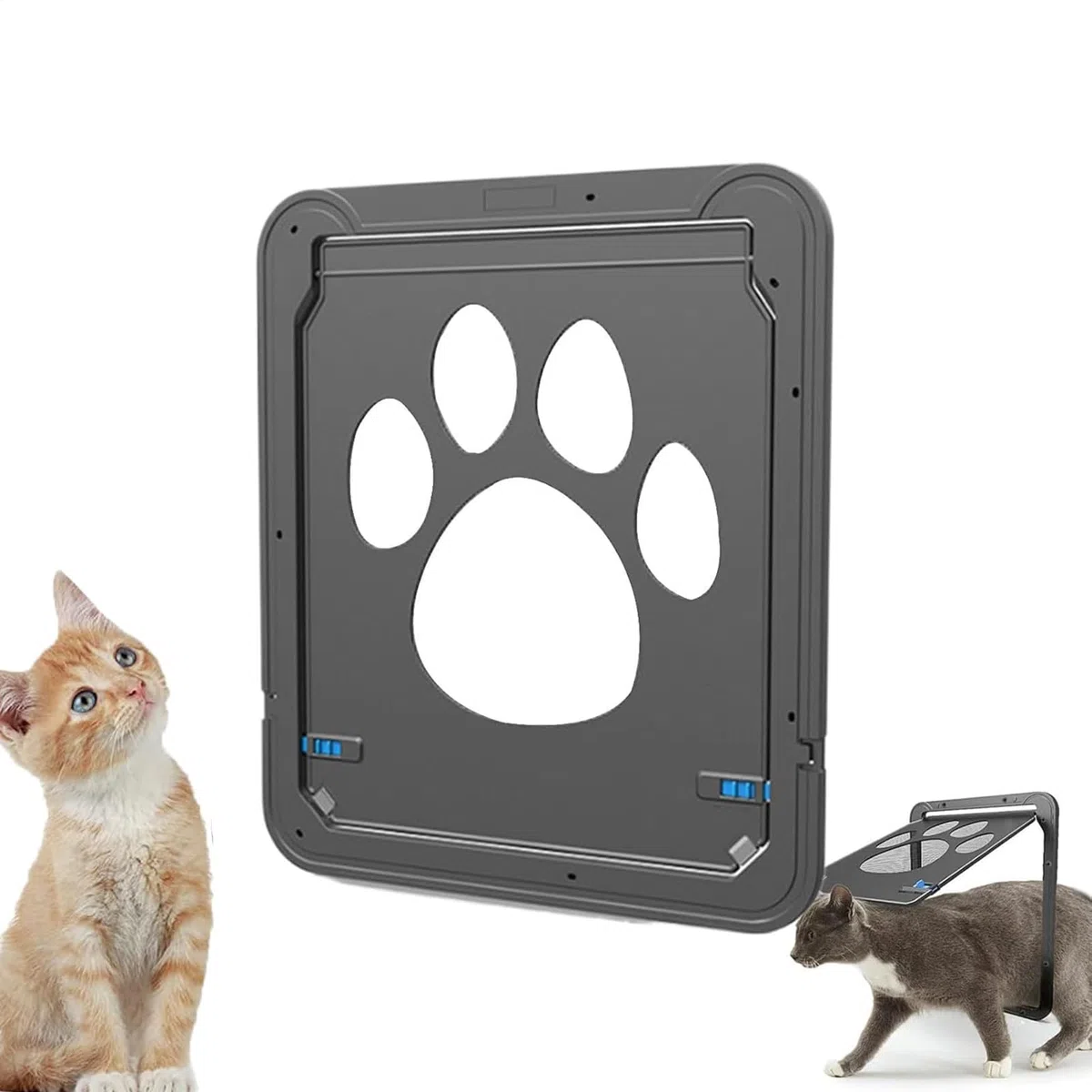 Generico Gatera para gatos, 29 x 24 cm, puerta para gatos con cierre automático, puerta para gato, mosquitera para gato
