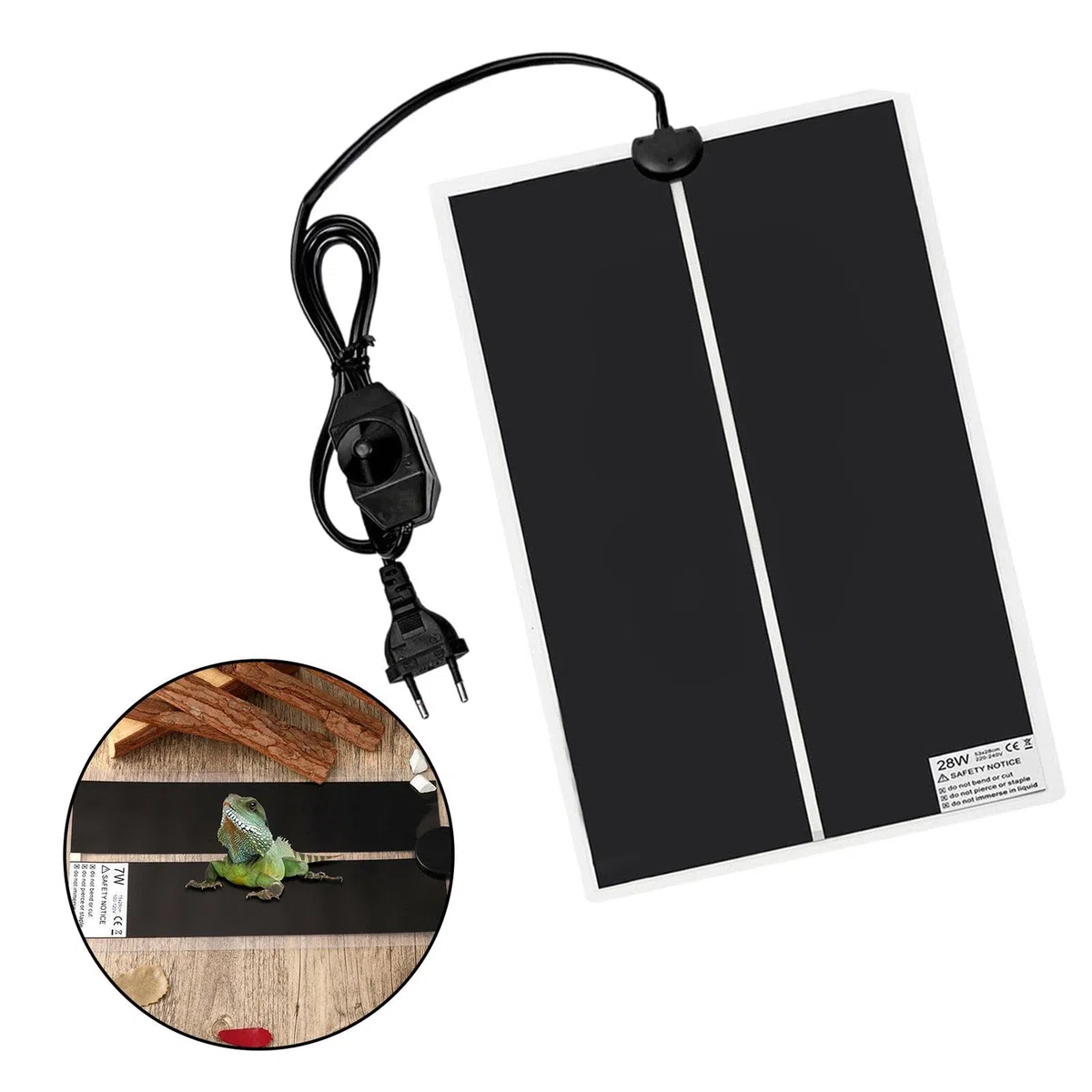 Almohadillas Térmicas para Reptiles Y Mascotas, Esterillas Térmicas para Terrarios, para Tortugas, Lagartos, Geckos, Serpientes Y Ranas, 28W