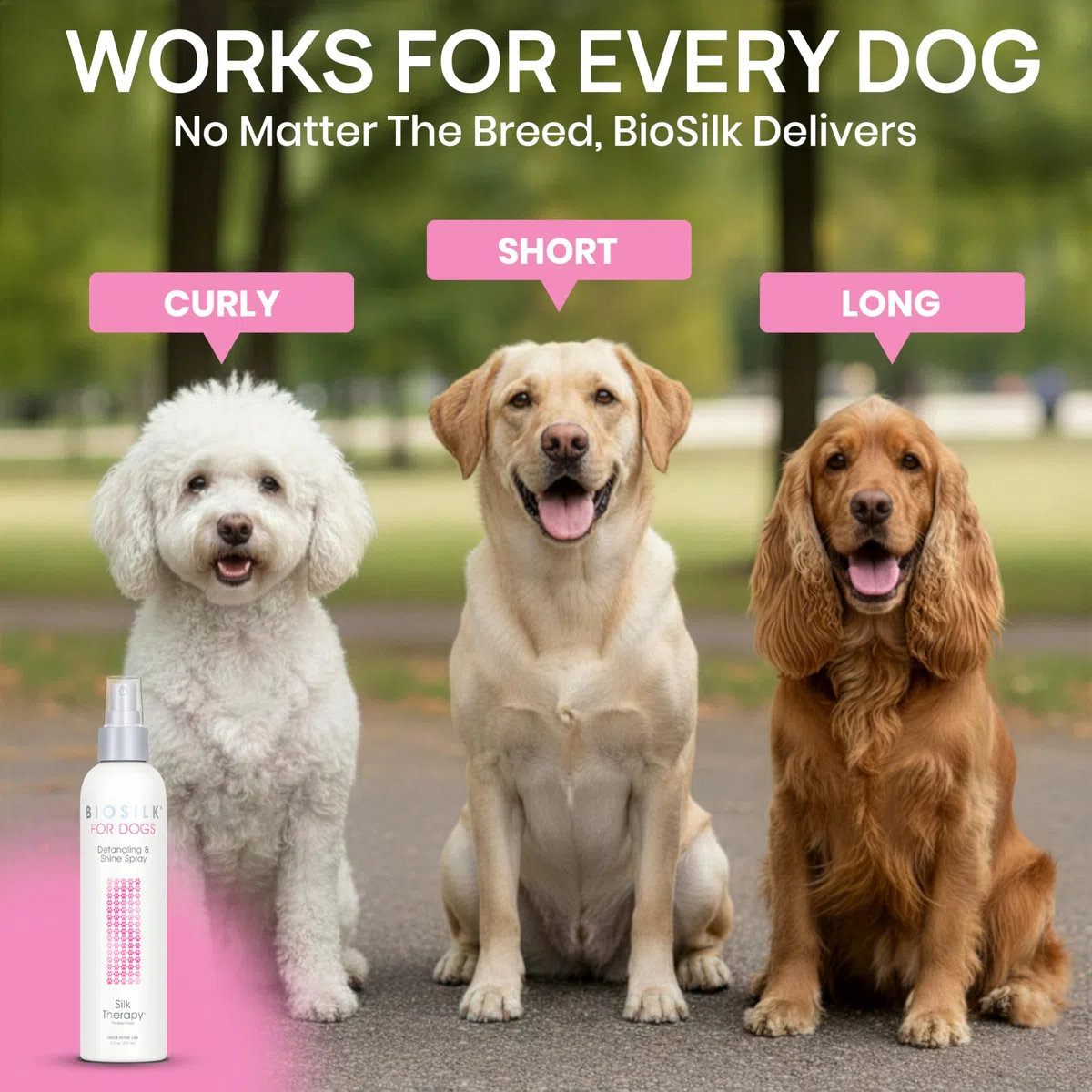 BioSilk Dog Detangling & Shine Protecting Mist 8oz-