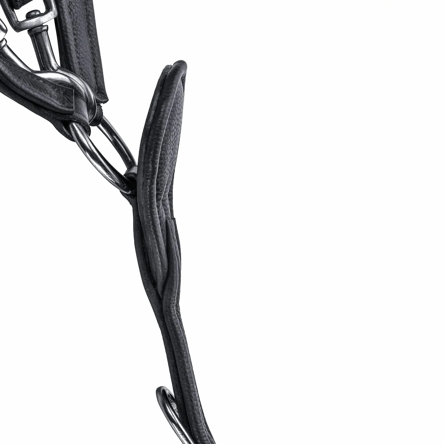 SUNRIDE Pettorale Cavallo in Pelle con martingala (Windsor) – attacco a 3-punti – forchetta martingala rimovibile – inserti elastici – regolabile (Full, Negro)