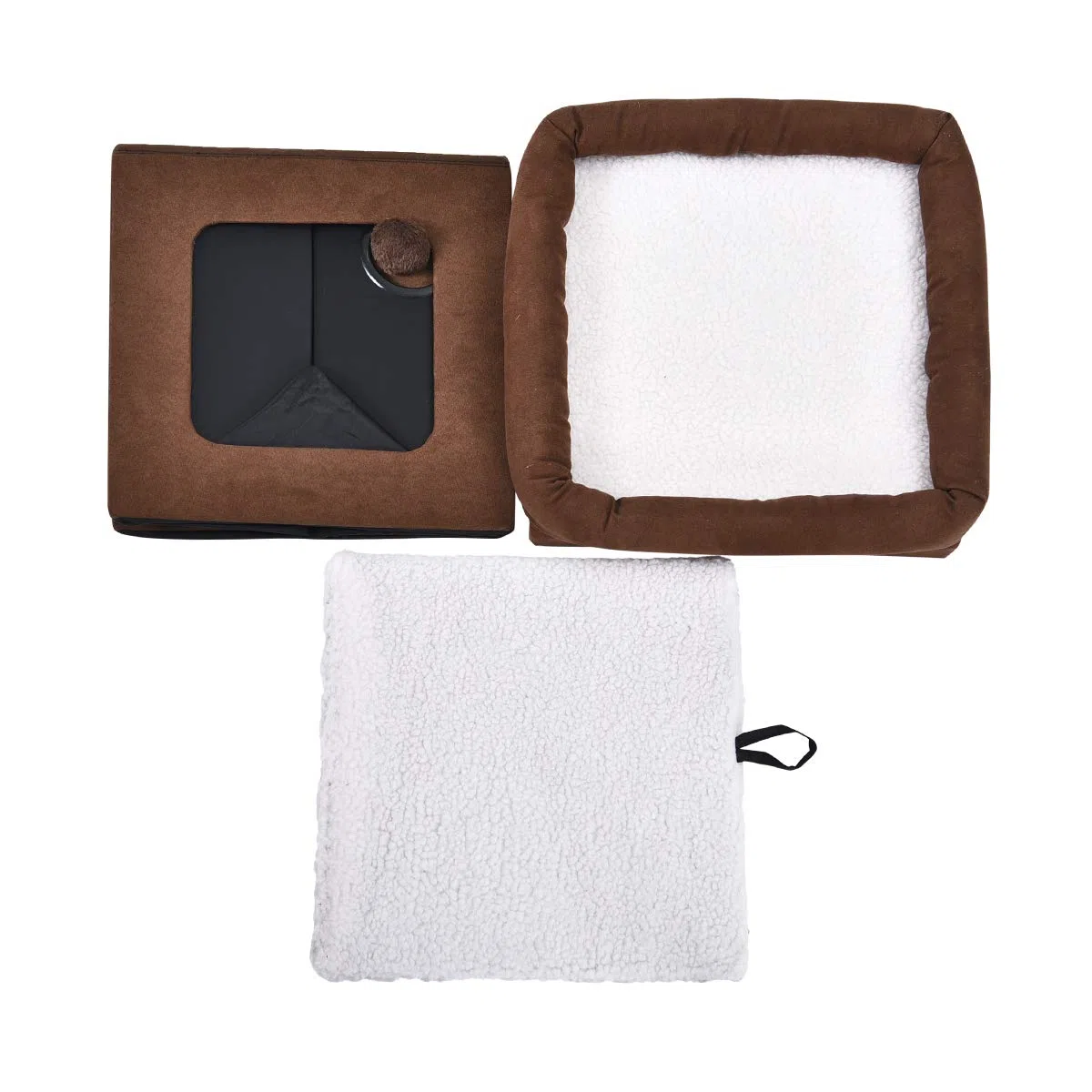 Amazon Basics Casa para gato plegable, Marrón, 38 x 38 x 43 cm