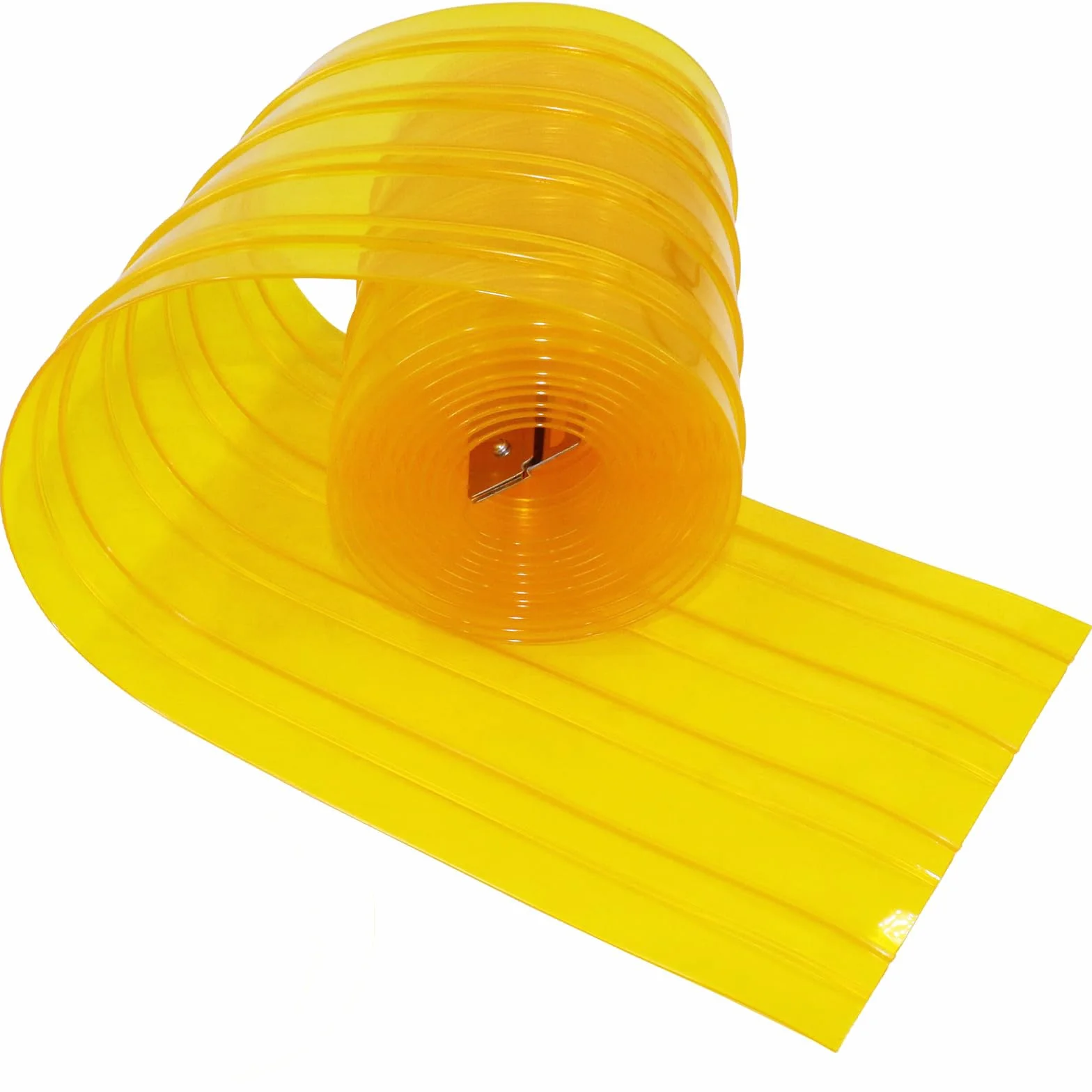 Poweka Puerta de Repuesto para Perros, Tira de Plástico Transparente, Amarillo Cortina de 3,6 m x 20 cm (con 2 Tiras de Metal), Cortina de PVC para Puerta de Casa de Perros