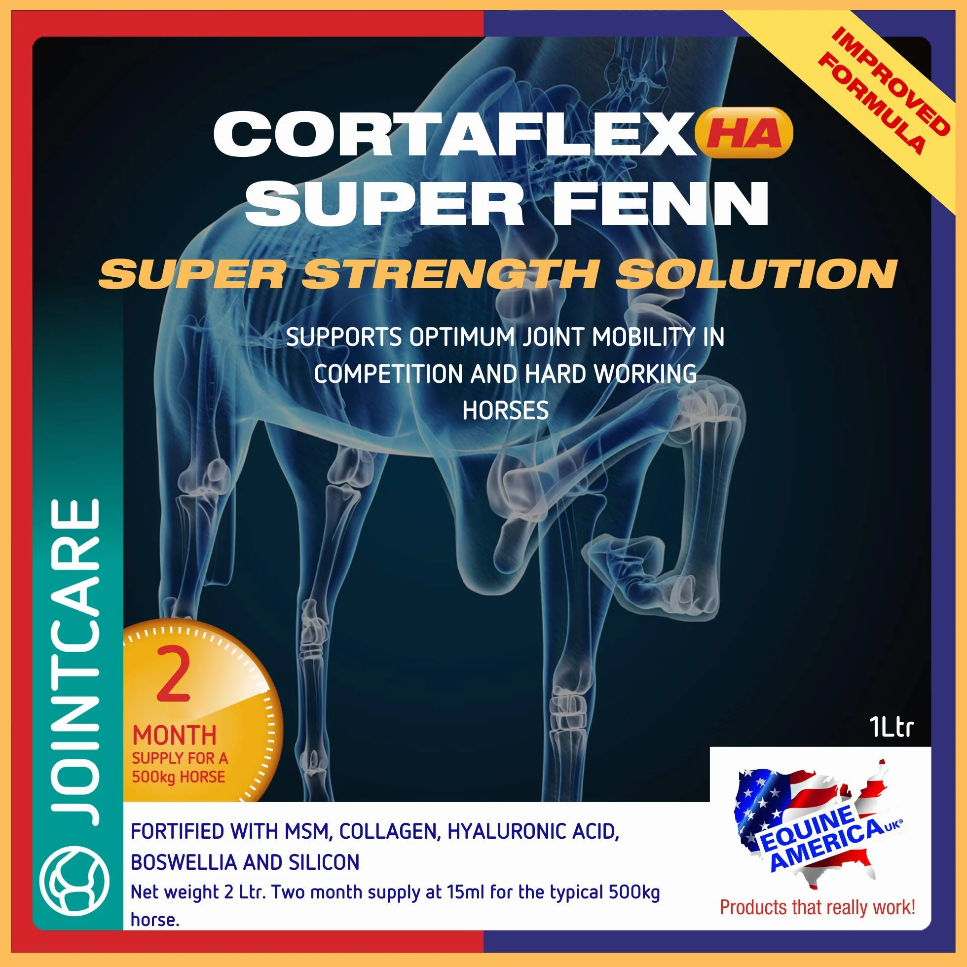 Cortaflex Suplemento alimenticio para Caballos solución Equine America Super Fenn 1 l