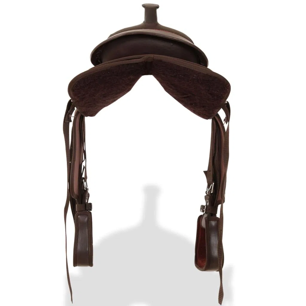 Genérico Montura Occidental, cabezada y Pechera Cuero Real 13" marrón Deportes, Actividades al Aire Libre, Equitación, Arreos para Caballos, Monturas Marrón 6,42 kg
