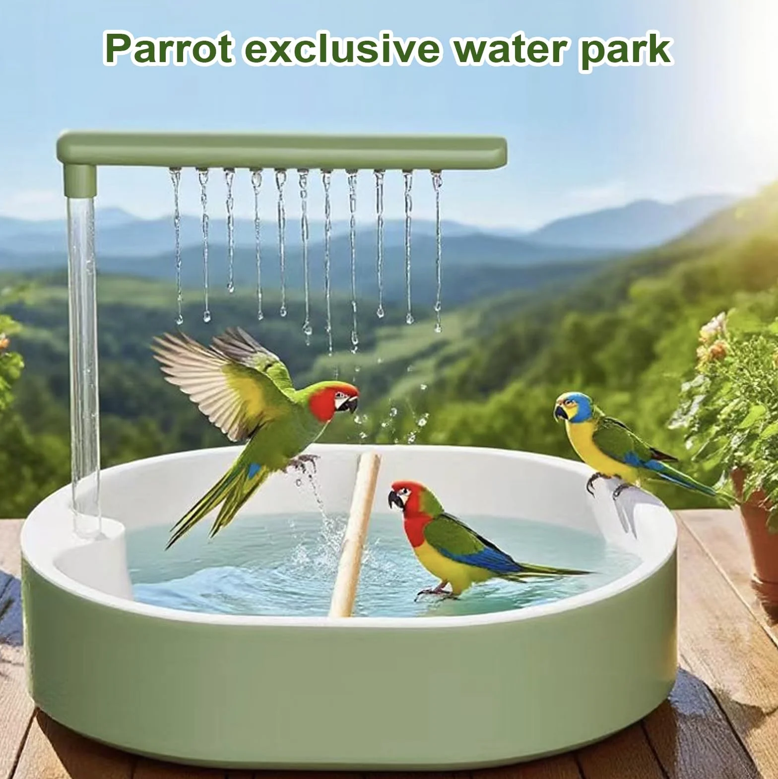 Bañera de Loros – Ducha Interior para pájaros de agapornis, cacatúas, Pinzas, cacatúas y Conures con función de Estanque de Agua para Uso en Jaula, fácil Limpieza, Acceso al baño, 12.5 x 11.0 x 9.84