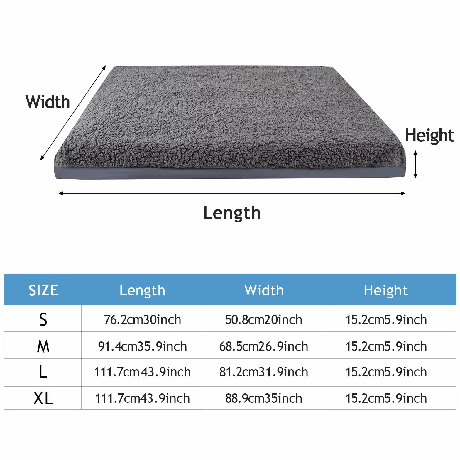 Funda de Repuesto para Cama de Perros - Felpa Suave, Lavable, Impermeable, Forro para Colchón de Mascotas, Edredón