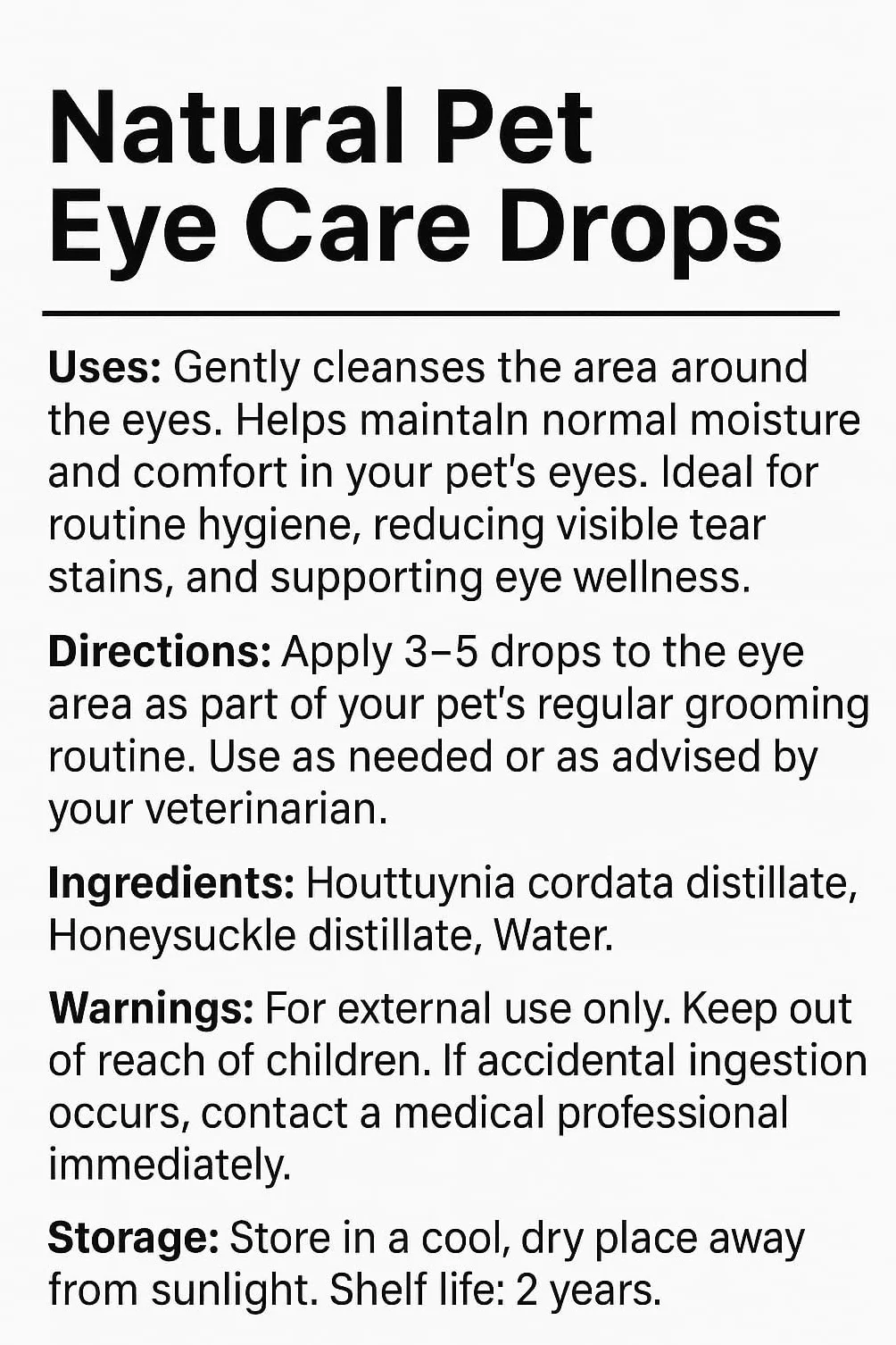 Healthy Pets Gotas para Ojos de Perros y Gatos 60ml - Lavado de Ojos Anti-inflamatorio para Perros y Gatos - Gotas para Infecciones Oculares - Loción Ocular Hidratante