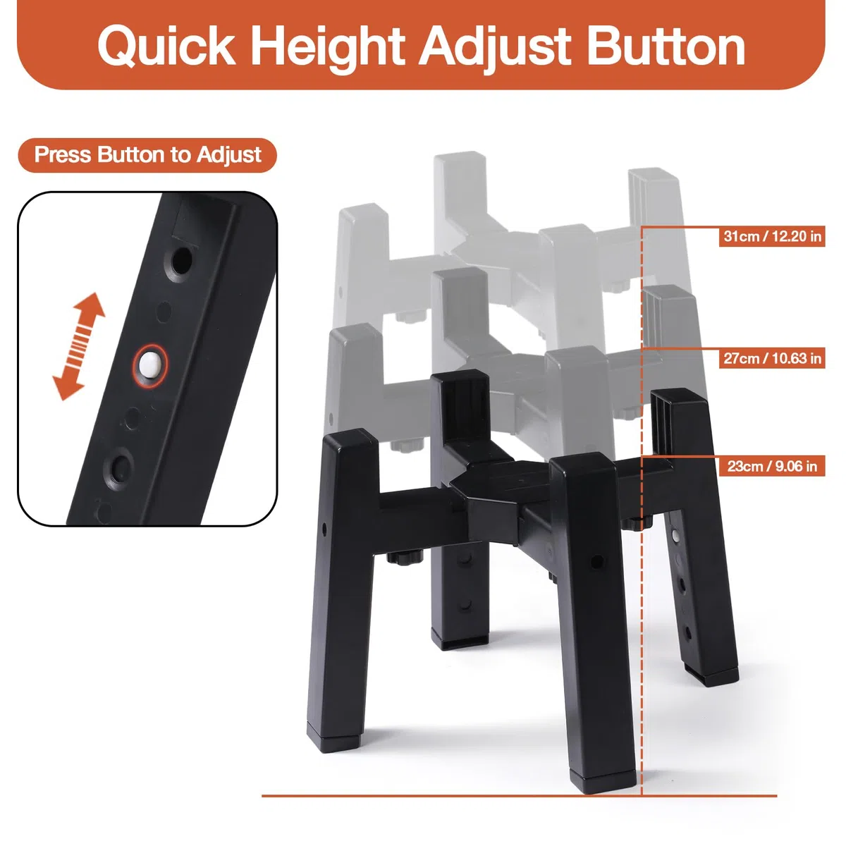 Marchul Soporte para cuenco para perros de altura y ancho ajustables [solo soporte], cuencos elevados para perros medianos y grandes, base antideslizante, comedero elevado estable