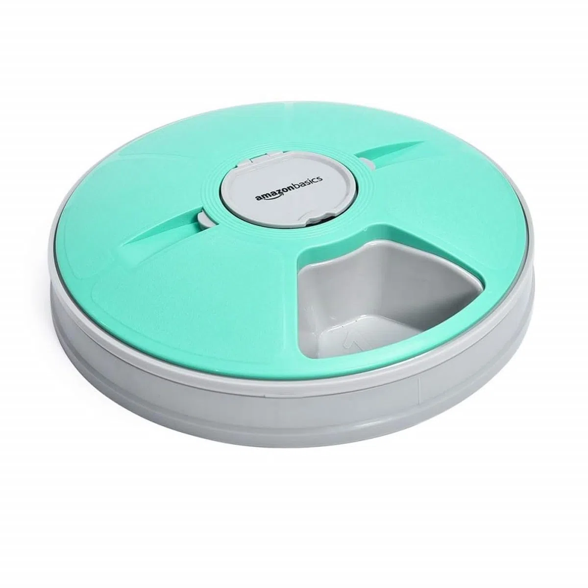 Amazon Basics Comedero electrónico automático con temporizador para mascotas, 6 porciones, turquesa, 30 x 50 x 5 cm (Paquete de 1)