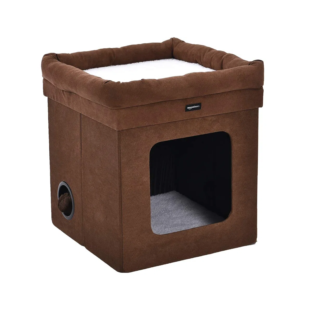Amazon Basics Casa para gato plegable, Marrón, 38 x 38 x 43 cm