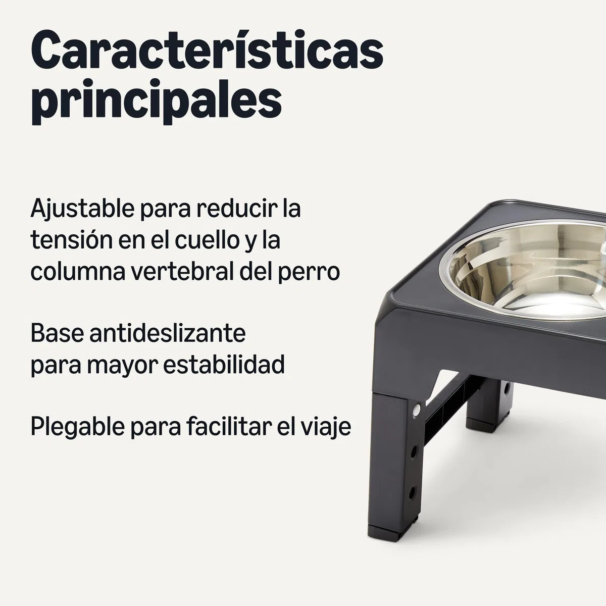 Amazon Basics Soporte Elevado para Perros, Cuenco Elevado Ajustable en Altura, Cuencos de Acero Inoxidable, Antideslizante, comedero para Mascotas, 44 x 24 x 30,5 cm, Negro
