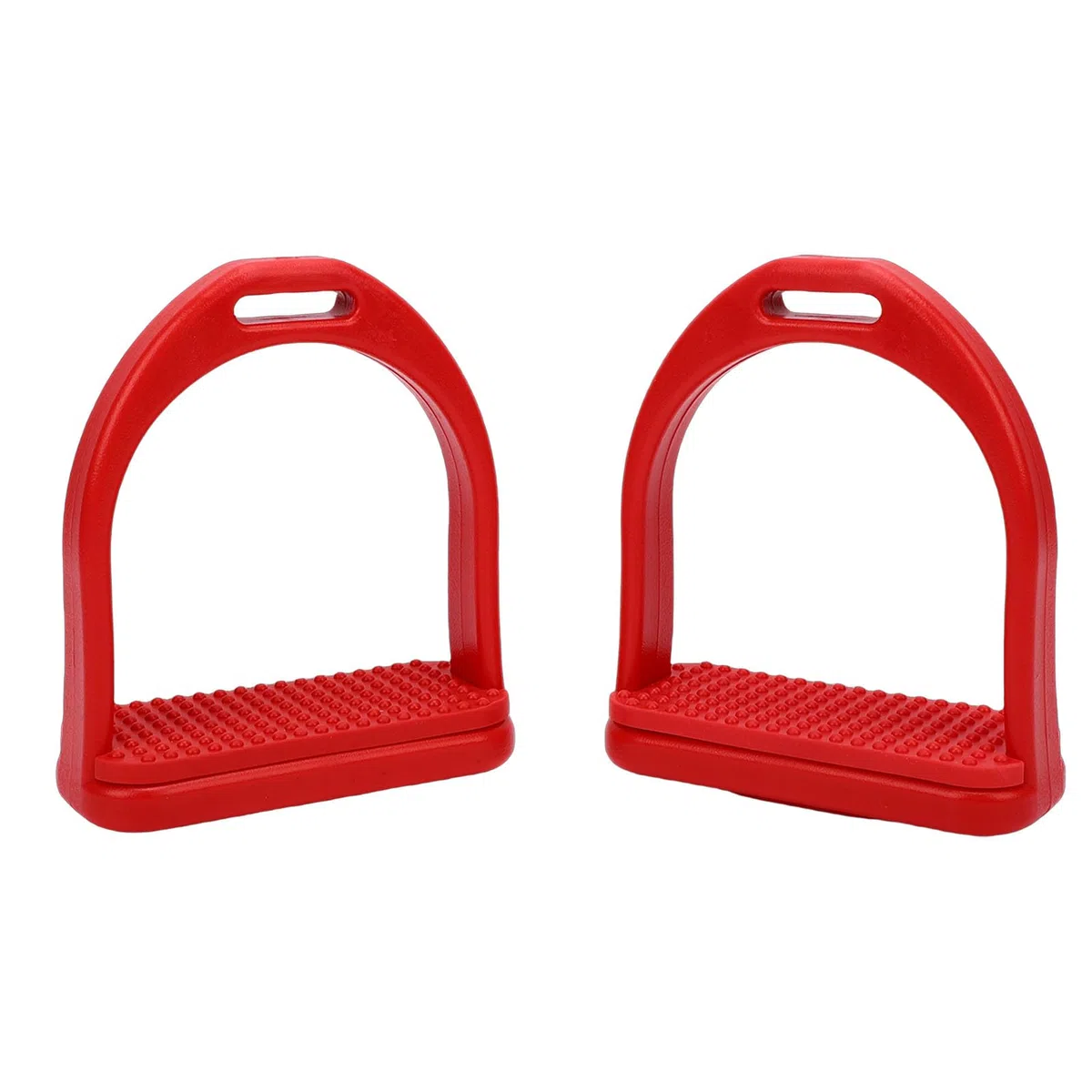 Fockety Estribos para Montar a Caballo, Silla de Montar de Plástico Resistente y Liviana con Banda de Rodadura de Goma Antideslizante, para Entrenamiento de Clubes Ecuestres (Talla pequeña)