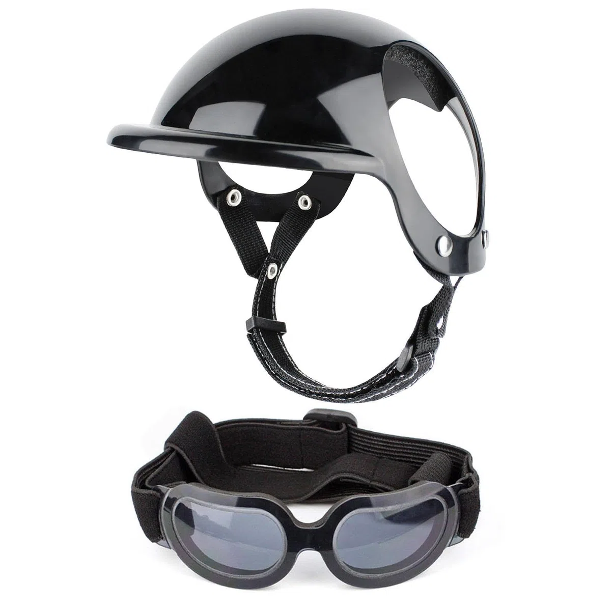 Motocicletas para perros, casco de moto para animales, casco para mascotas con gafas ajustables casco gafas sol coloridas para perros pequeños, gatos