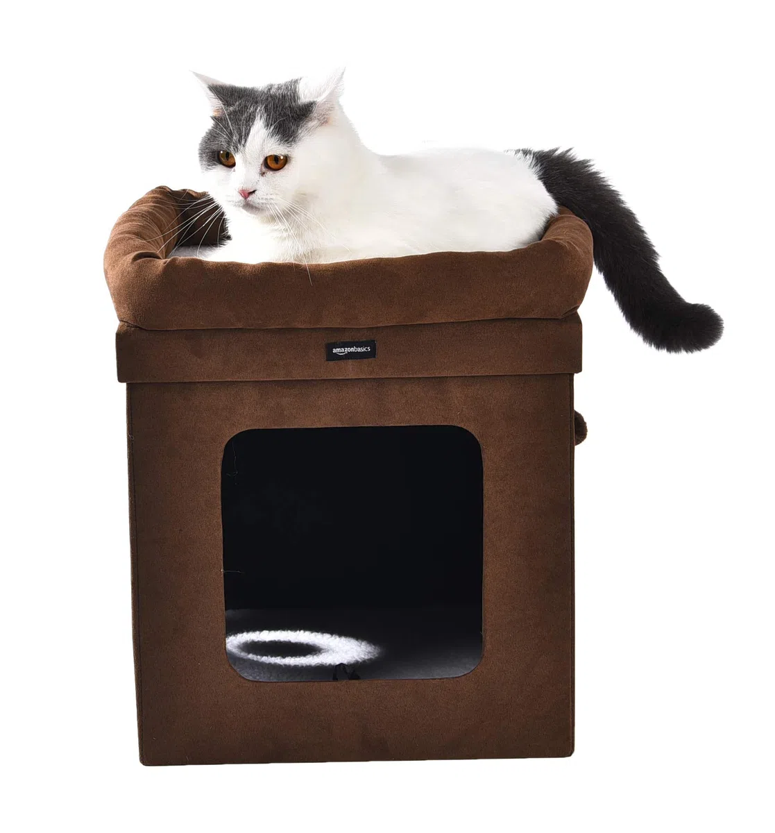 Amazon Basics Casa para gato plegable, Marrón, 38 x 38 x 43 cm
