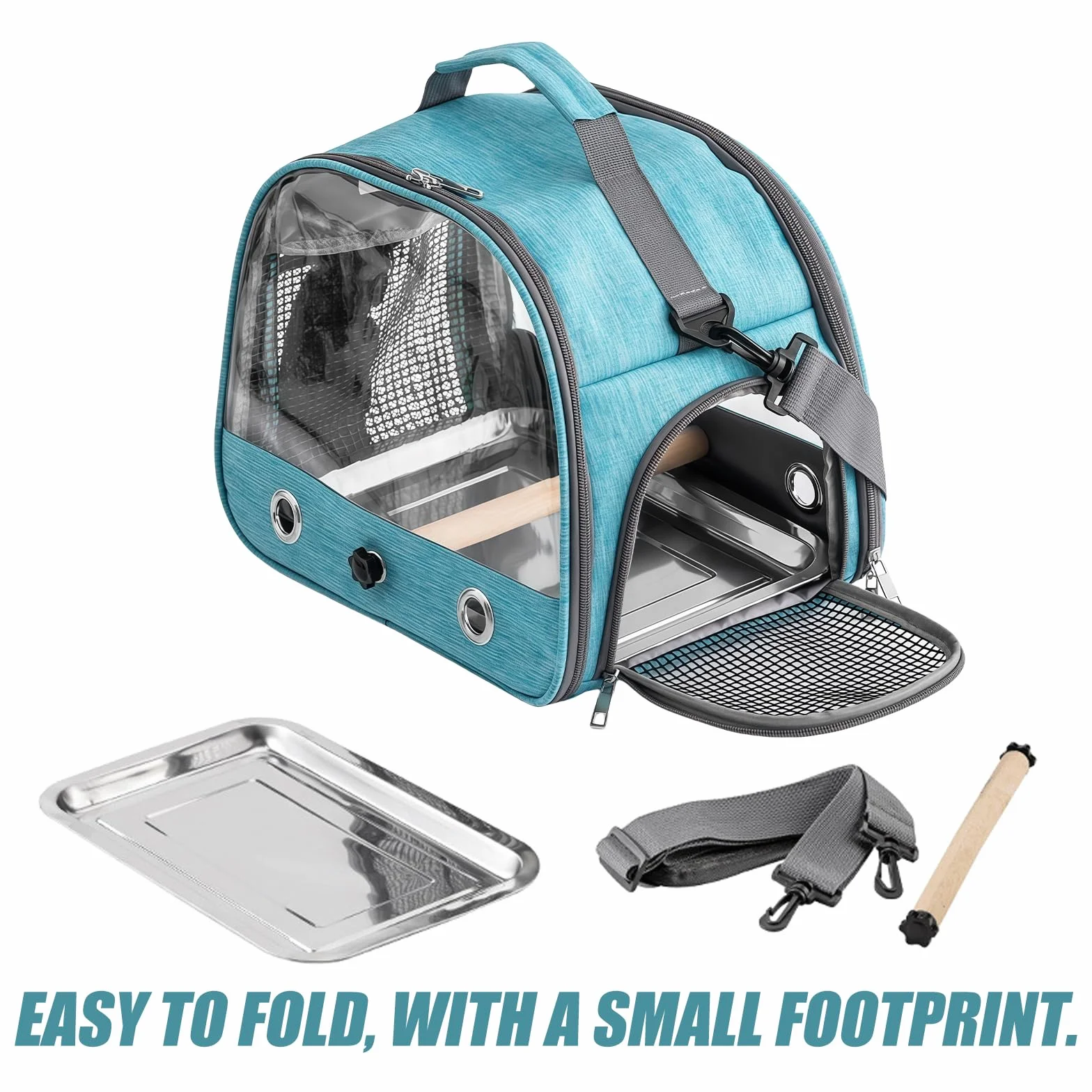 Transportbox Transportbox Transportbehälter für Vögel: Rucksack für Vögel mit Sitzstange und Edelstahl Bank, leichte Atmungsaktiver Transportbox, Haustier Reisekäfig für Papagayeiche Periquitos