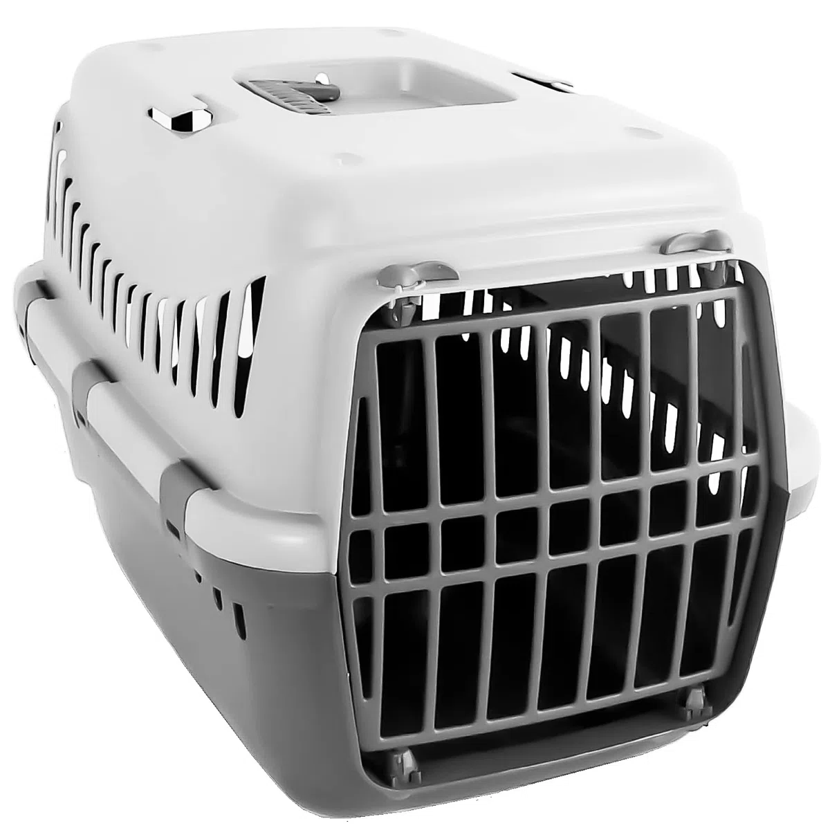 TIENDA EURASIA - Transportín Rígido Con Puerta Frontal y Asa de Transporte Para Gatos, Perros, Conejos - Desmontable Con Enganches Para Coche (M)