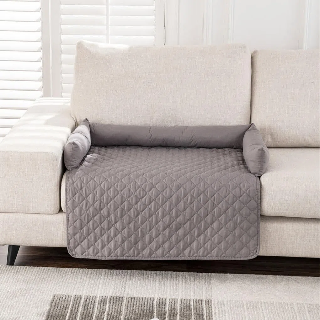 Manta para Mascotas para protección de sofá Cama Muebles acogedores y Elegantes Impermeable Cama para Perro colchón Tela Antideslizante Funda de sofá, Gris Oscuro, 75 * 75