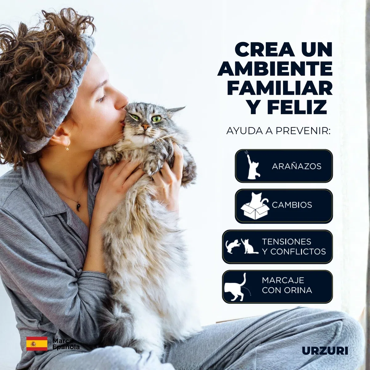 Kit Difusor y Recambio de Feromonas Faciales F3 para Gatos | Sistema de Bienestar Felino de Larga Duración (30 Días / 70m²) | Indicado para Marcaje con Orina, Rascado Vertical y Tensión Multigato