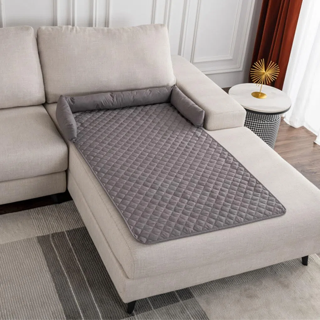 Manta para Mascotas para protección de sofá Cama Muebles acogedores y Elegantes Impermeable Cama para Perro colchón Tela Antideslizante Funda de sofá, Gris Oscuro, 75 * 75