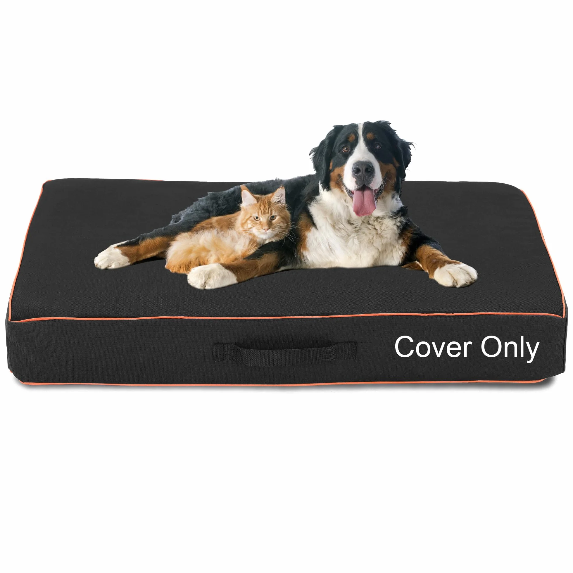 Leberna Funda impermeable para cama de perro, lavable, resistente, duradera, Oxford, universal, funda protectora de repuesto para cama de perro (negro, grande (44 pulgadas de largo x 32 pulgadas de