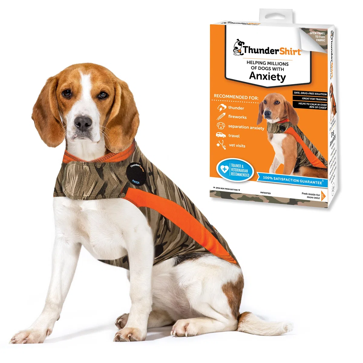 ThunderShirt para Perros, Mediano, Polo de Camuflaje - Chaleco de ansiedad para Perros