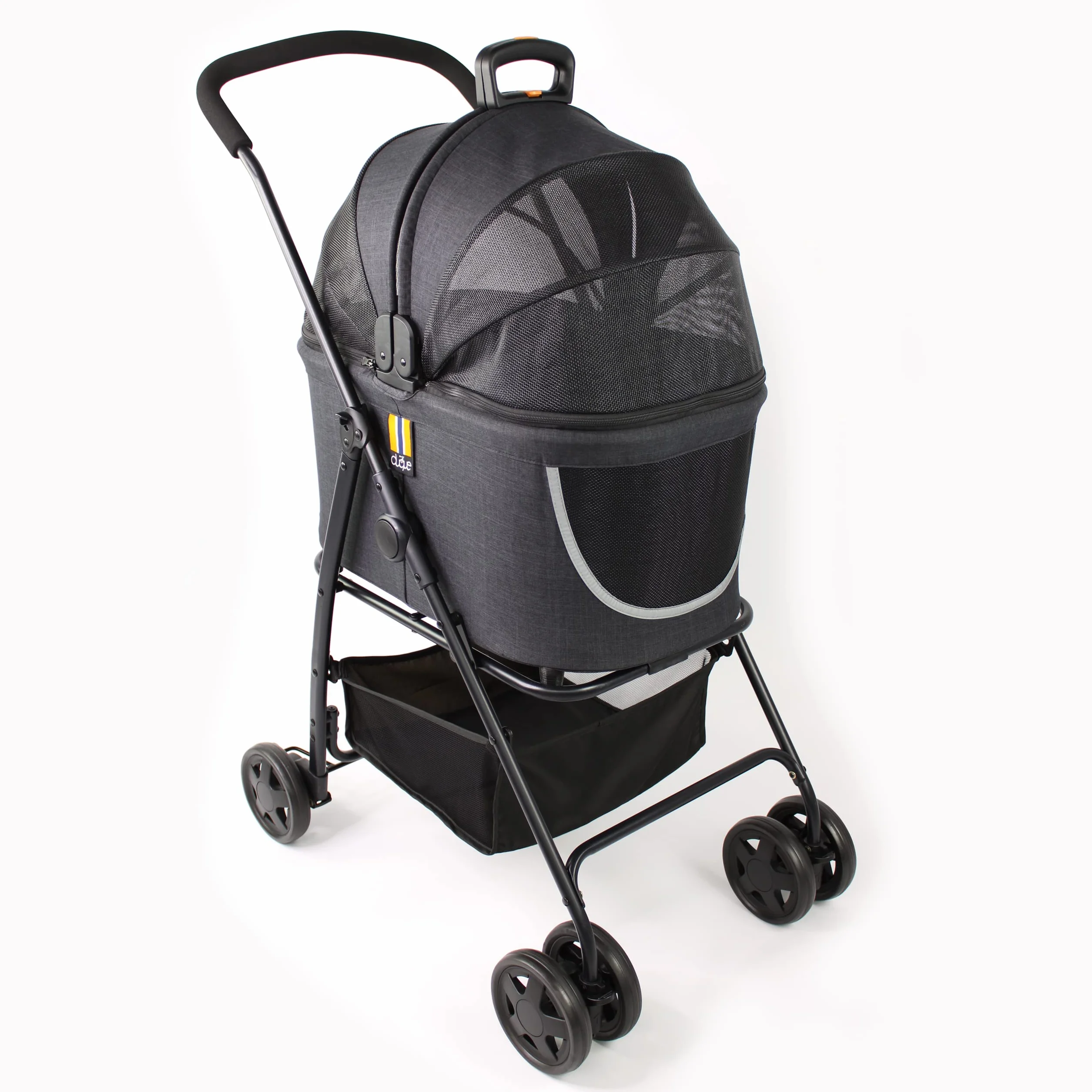 Modelo COCO 2 IN1 – Carrito de paseo perros hasta 15kg, cesta adicional para las compras o los accesorios de tu mascota, fácil de plegar y con ruedas flexibles diseño moderno