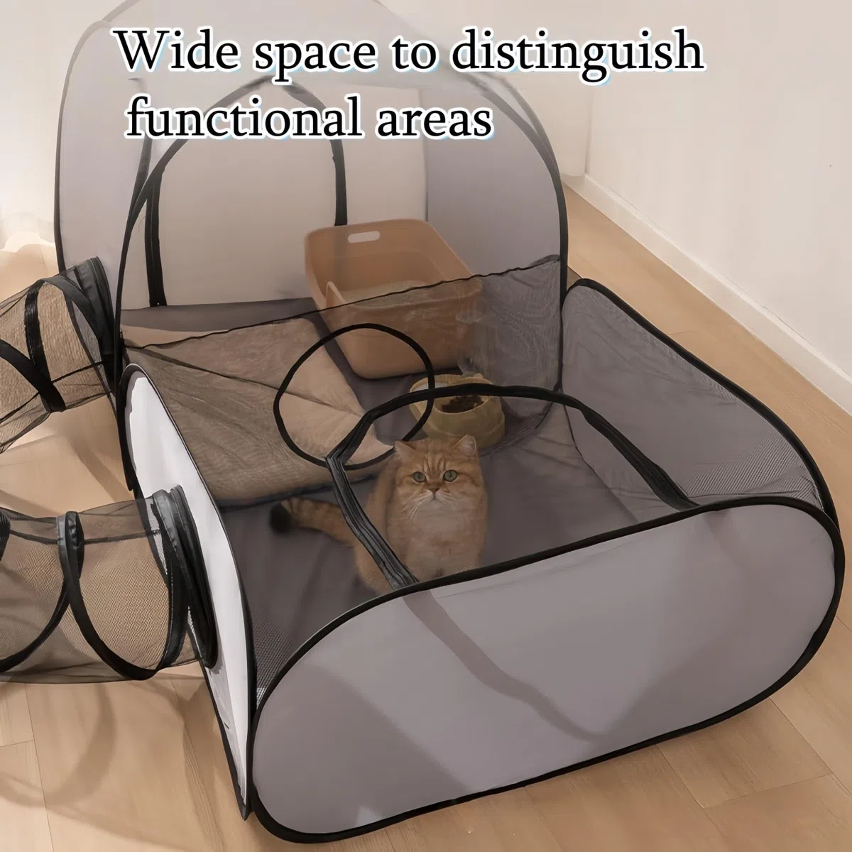 Genérico Parque para Gatos | Caseta Tienda y Corralito para Mascotas - Casa Plegable con Juguetes Interactivos Y Área De Ejercicio para Gatitos, Cachorros Y Mascotas Pequeñas En Viaje Y Exterior