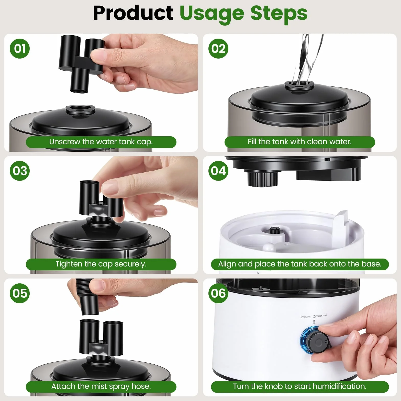 Humidificador Aéreo para Reptiles, 4L Generador Niebla para Terrarios con Tubo Doble Extensible, Ajuste en Tres Niveles del Tamaño de la Niebla, Vaporizador Ultra Silencioso para Reptiles