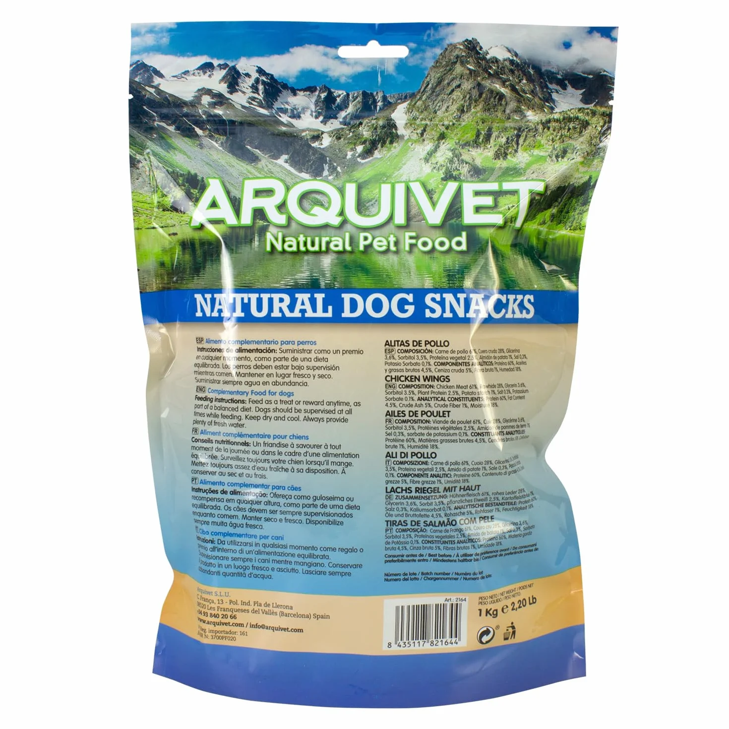 Arquivet - Alitas de Pollo (Bolsa 1 kg) - Natural Snacks para Perros