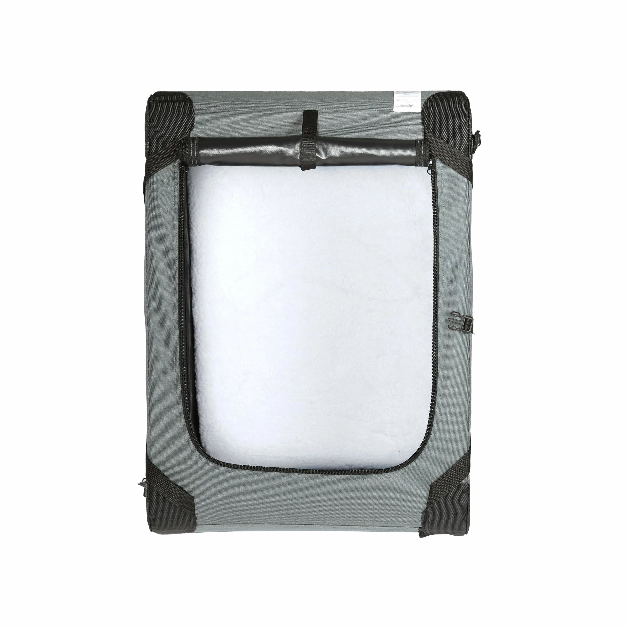 Amazon Basics Transportín portátil plegable de 4 puertas para perros y gatos, Gris, M 76 cm x 54 cm x 54 cm