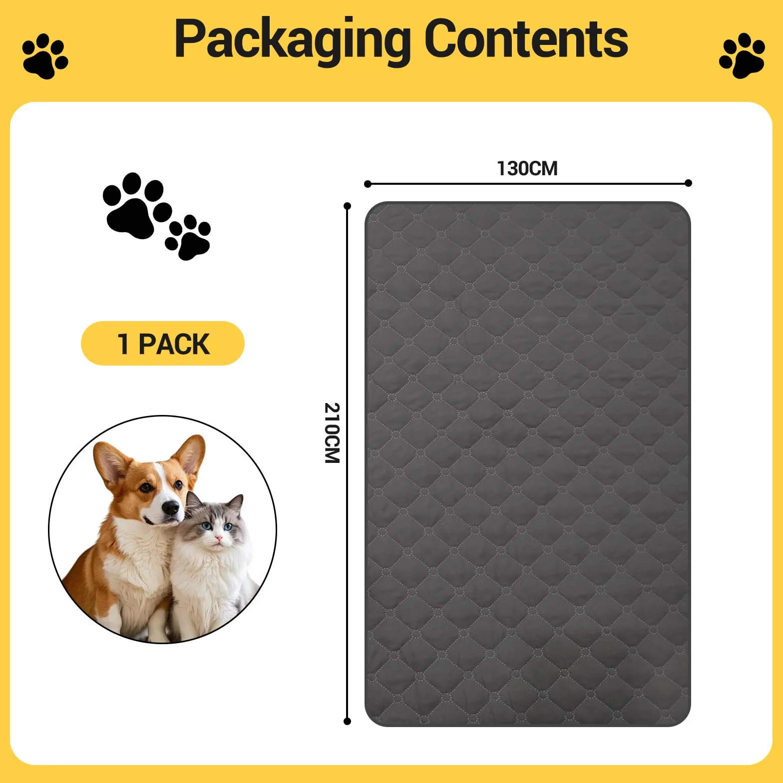 LURICO Manta para Perros Impermeable y Antideslizante, Protector de Sofá, Cama y Asientos de Coche, Lavable, Resistente a Arañazos y Pelos, Ideal para Perros, Gatos (210x130cm)