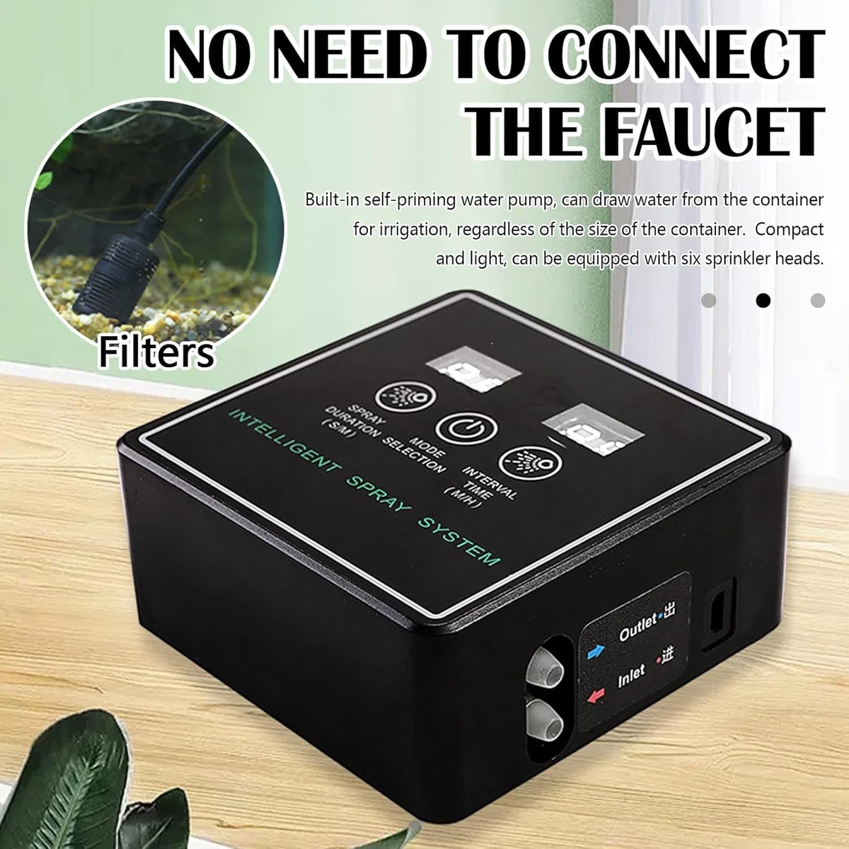 Inteligente Humidificador de Reptiles, Sistema de pulverización Reptile Fogger Humidificador con temporizador automático Boquillas de nebulización ajustables en 360 grados para terrarios