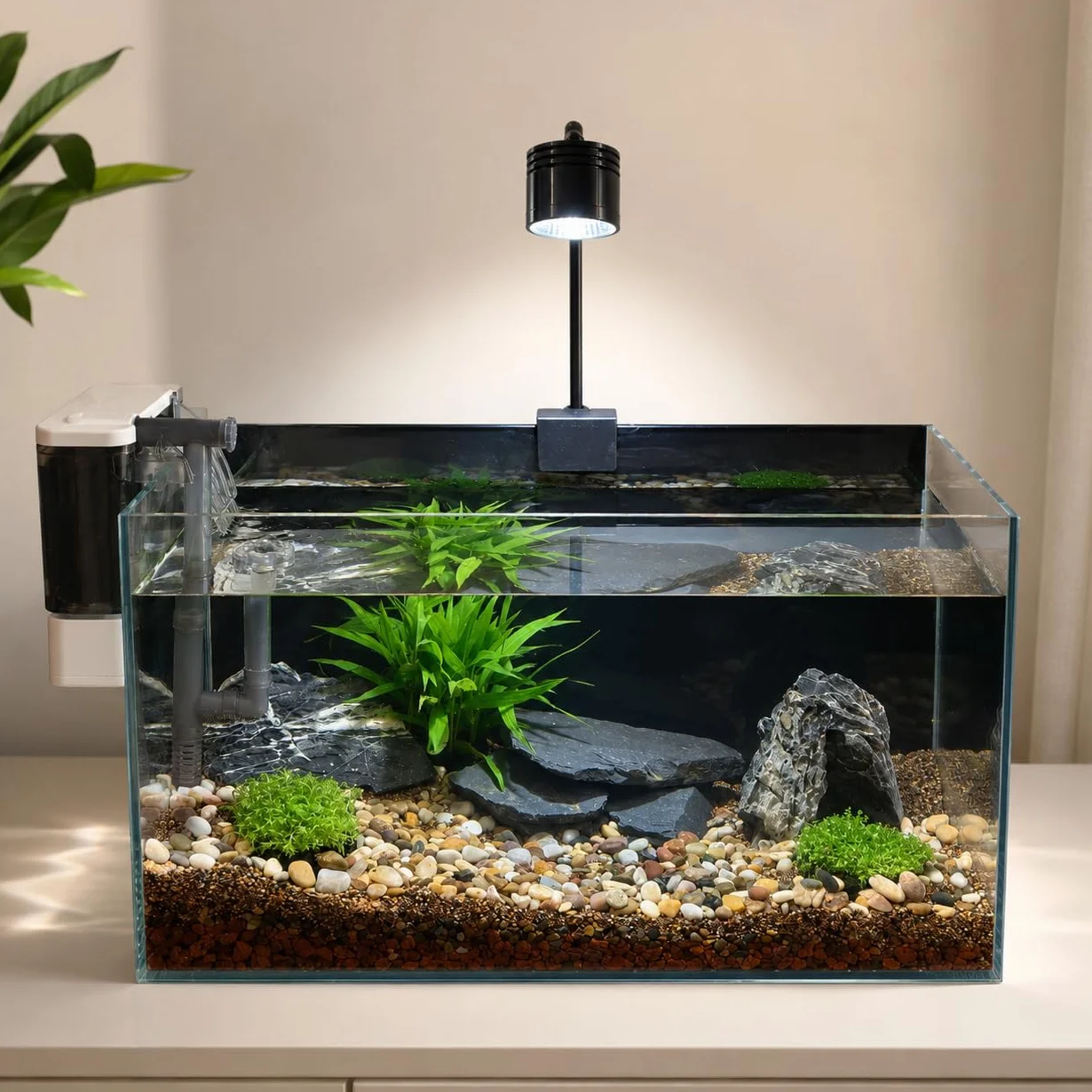 Unocho Piedras para Acuario 2,25kg Rocas de Pizarra Natural para paisajismo acuático Plataforma de Descanso para Reptiles terrarios vivarios paludarios bonsái y Jardines en Miniatura(5–10cm)
