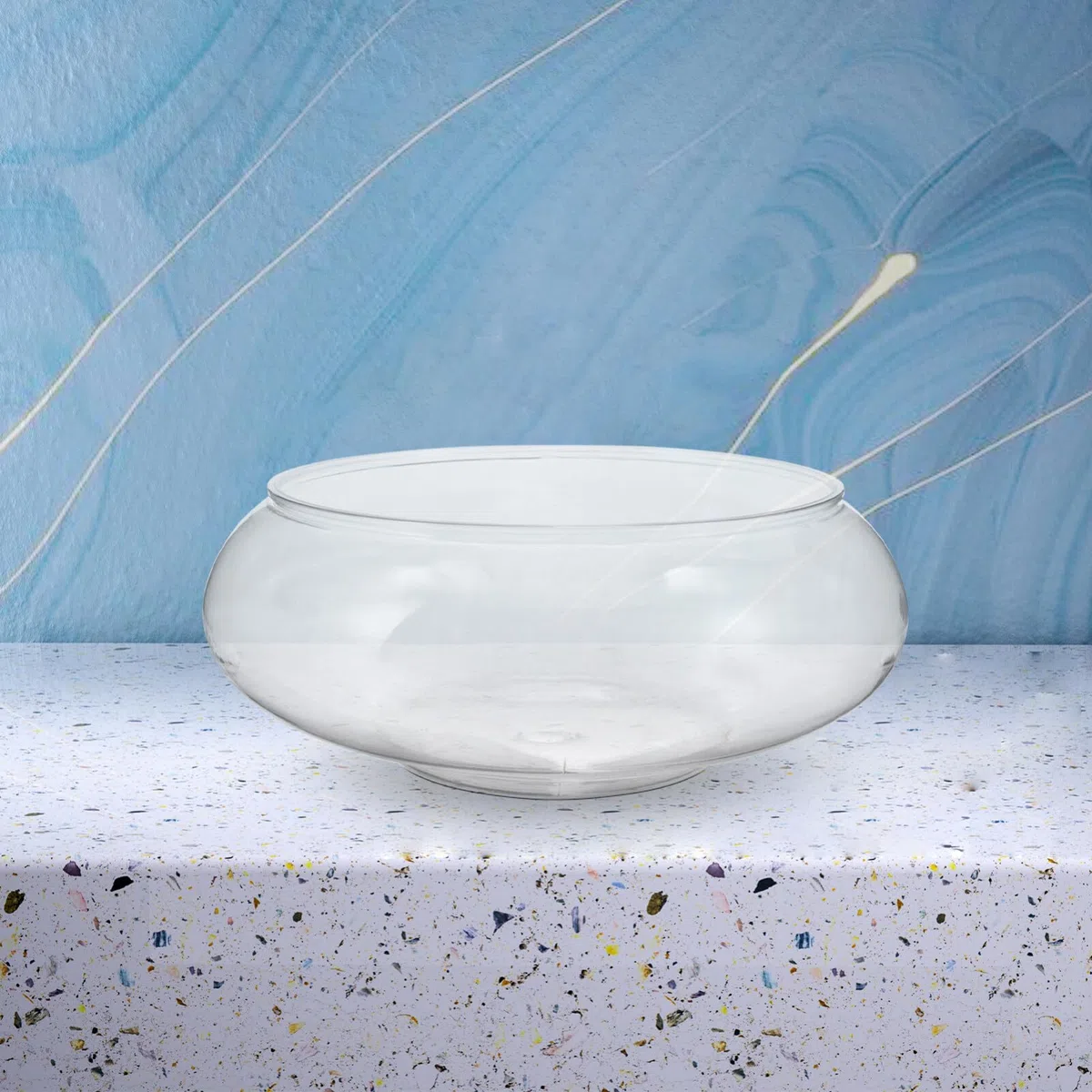 Happyyami Florero De Cristal De Boca Ancha Florero Redondo Terrario Macetero Hidropónico Suculento Pecera Recipiente Floral para Mesa De Boda Centro De Mesa Decoración del Hogar