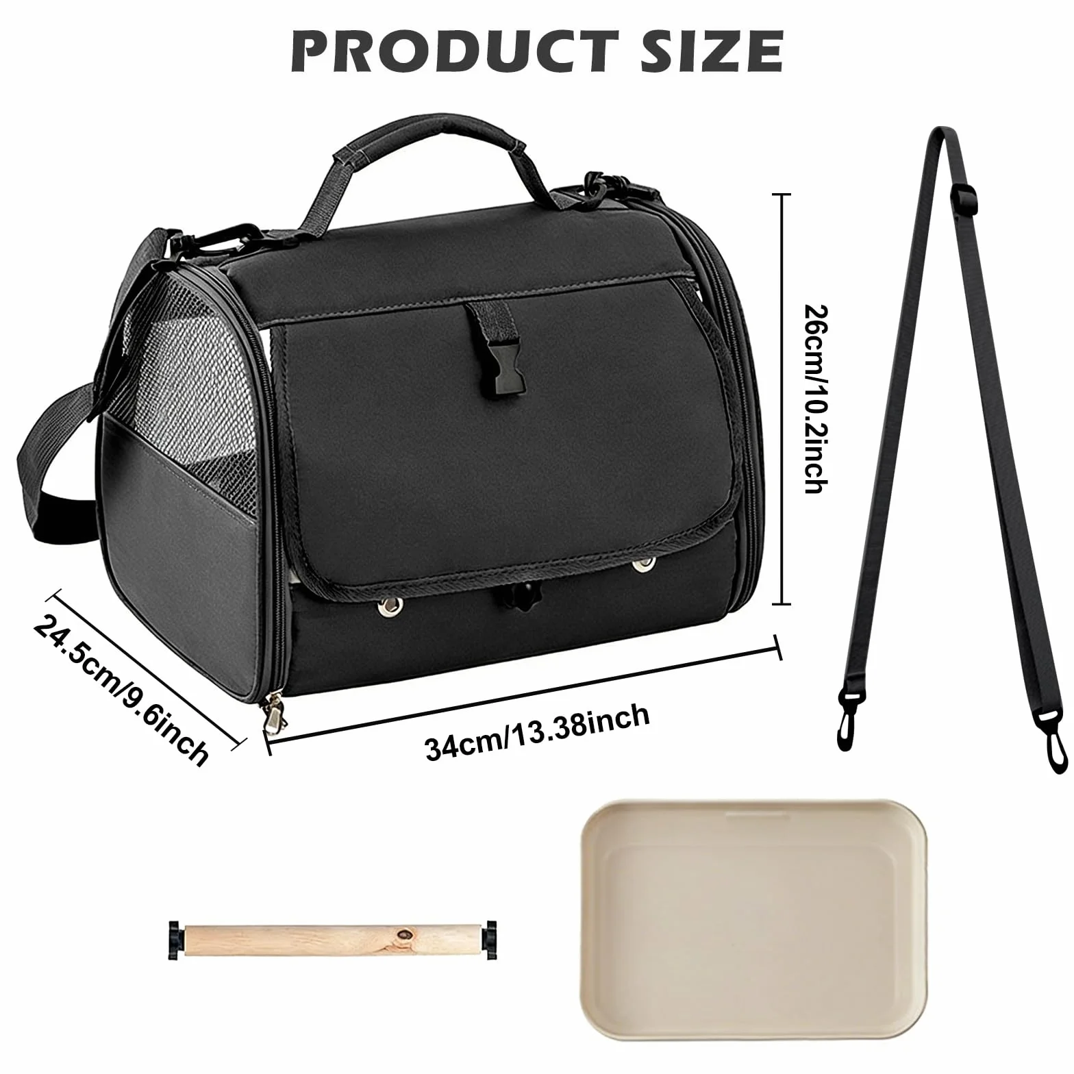 Bolsa de transporte para loros, cobayas con asiento de pie y bandeja, caja de transporte para conejos, bolsa de viaje para cobayas, bolsa de transporte para pájaros ornamentales, plegable