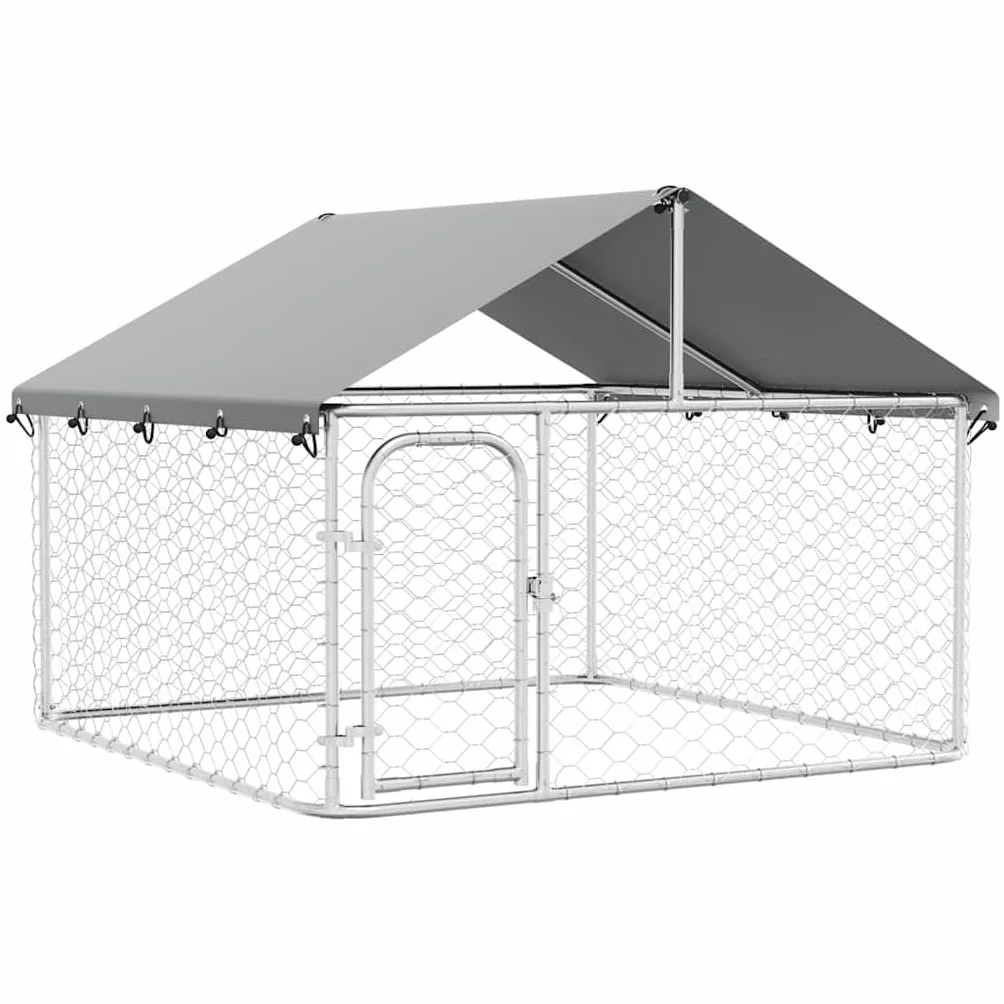 vidaXL Perrera de Exterior con Techo 200x200x150 cm Jaula Cachorro Mascota