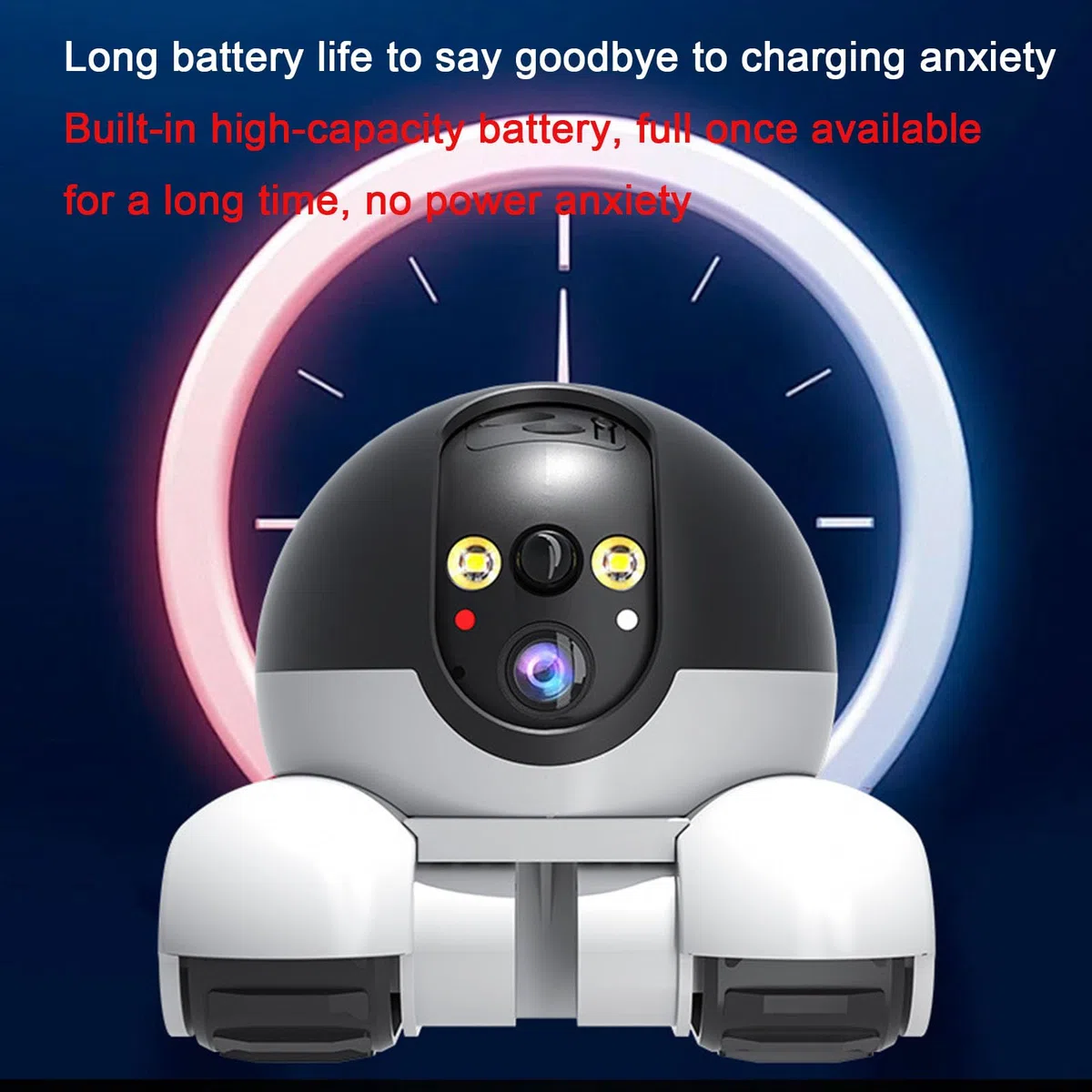 Blinky Robot,Pet Camera,Robot Camera on Wheels,Rolling Robot Camera with Talk,Blinkybot Camera,360° Cameras On Wheels 1080p Dual Lens with App Control,2-Way Talk,Night Vision,For Pets,Elderly,Home-A