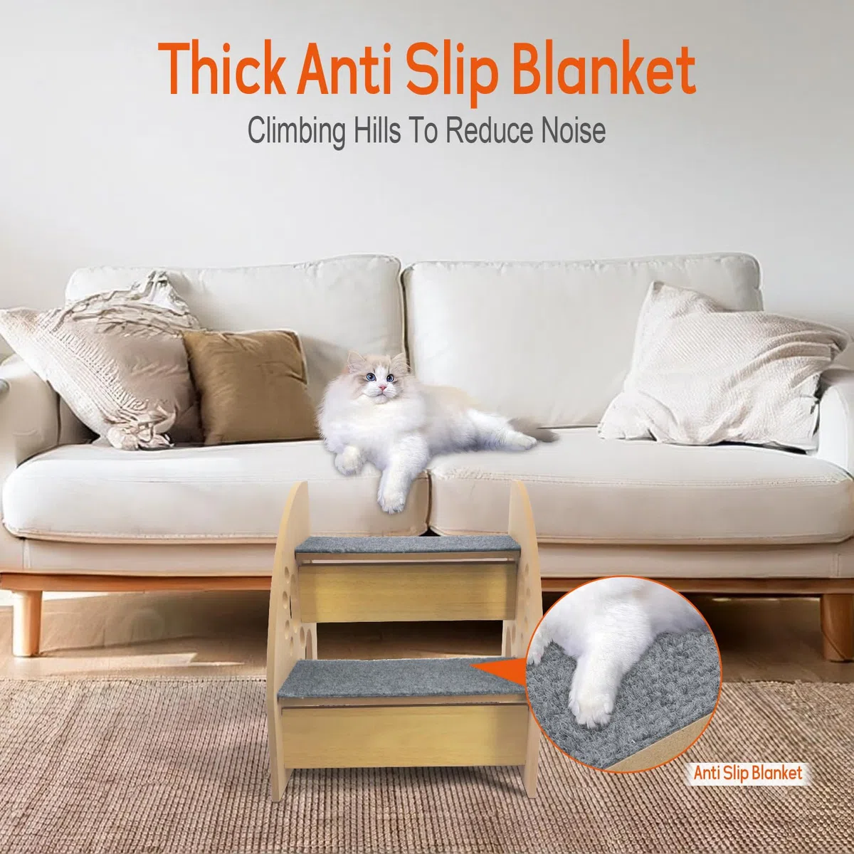 Escalones para perros para cama, escaleras de madera para mascotas para sofá y cama, rampa para perros para acceso al sofá, escalones para mascotas para gatos y perros mayores