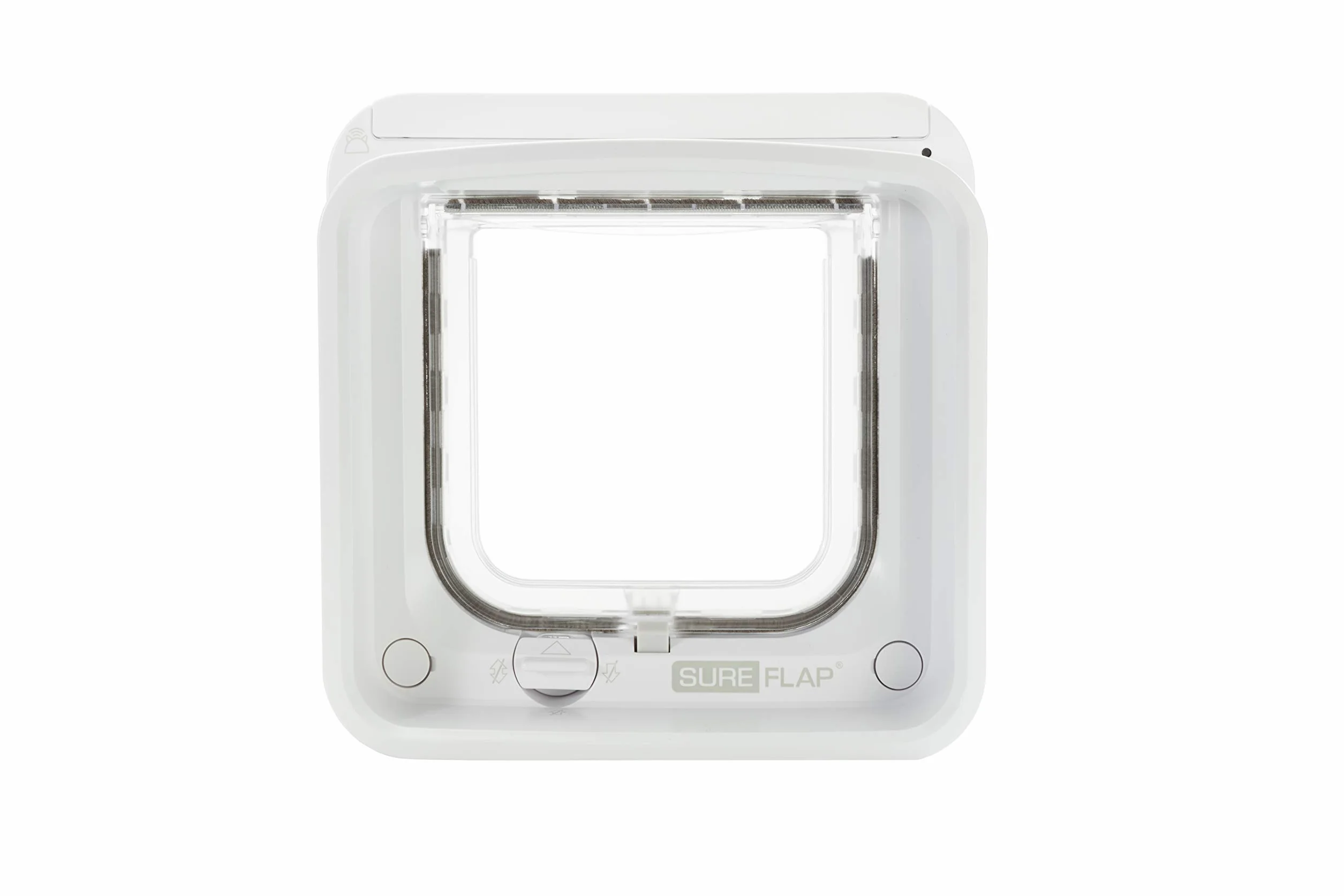 Gatera SureFlap Connect Sure Petcare con Lector de Microchip; tecnología DualScan; con aplicación móvil; para Puertas, Ventanas y Paredes; Blanco; hub Conector; Necesita 4 Pilas AA (no Incluidas).