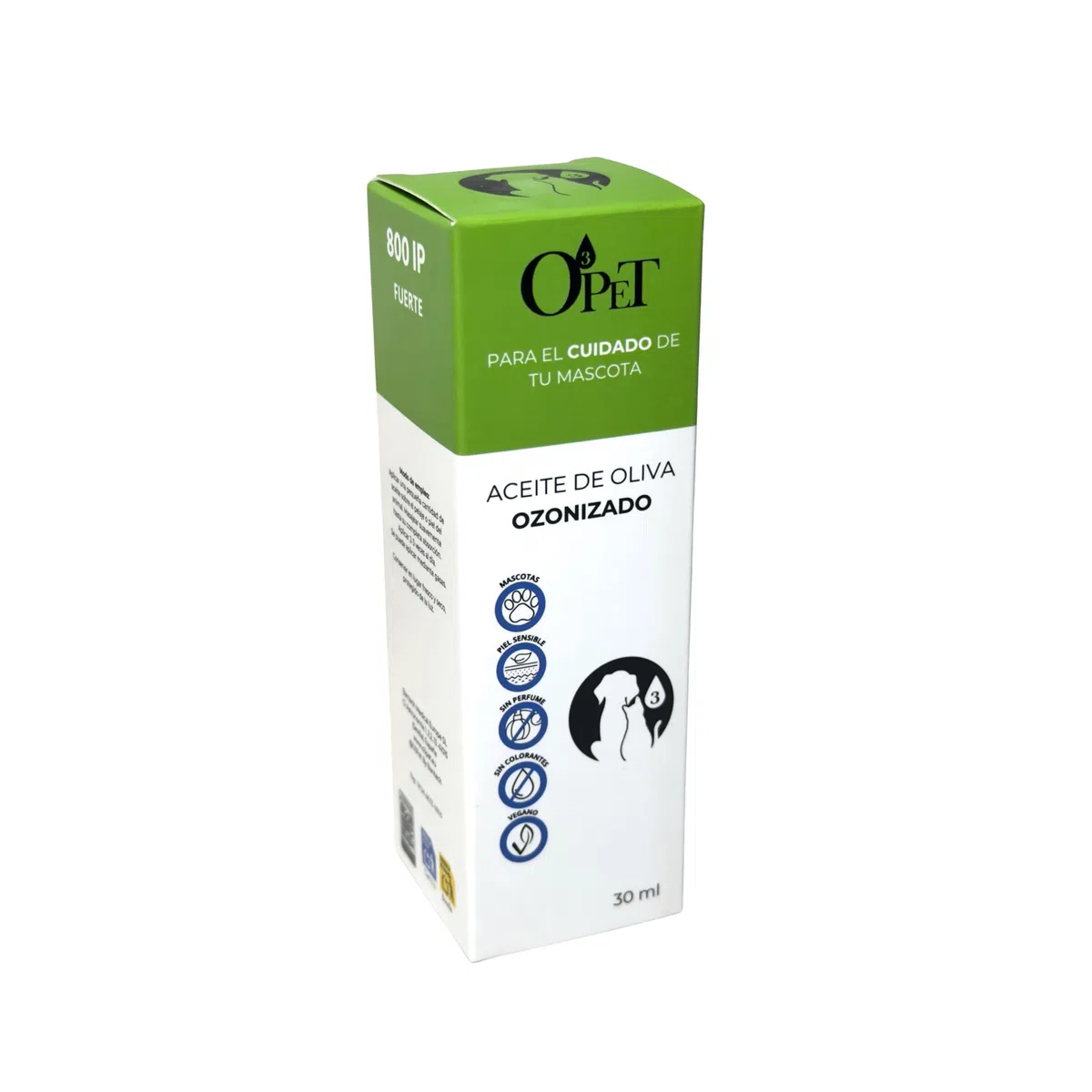 Aceite Ozonizado IP800 Perros Gatos - Problemas Piel Persistentes y Recurrentes - Dermatitis Otitis Heridas - Potencia Profesional Natural - 30ml